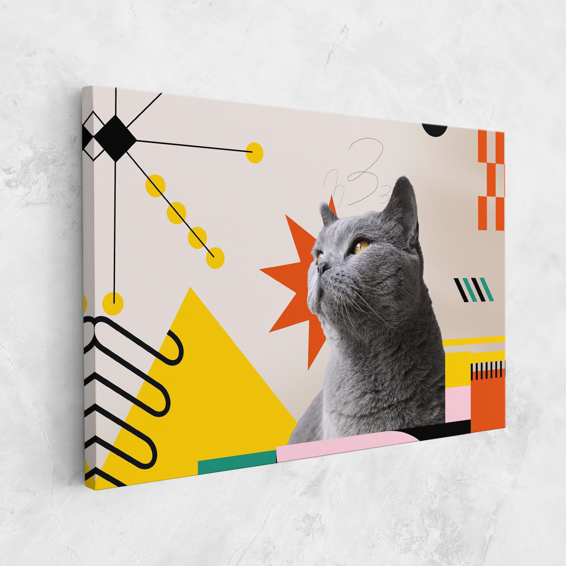 Colorful Graphic Cat mockup 1
