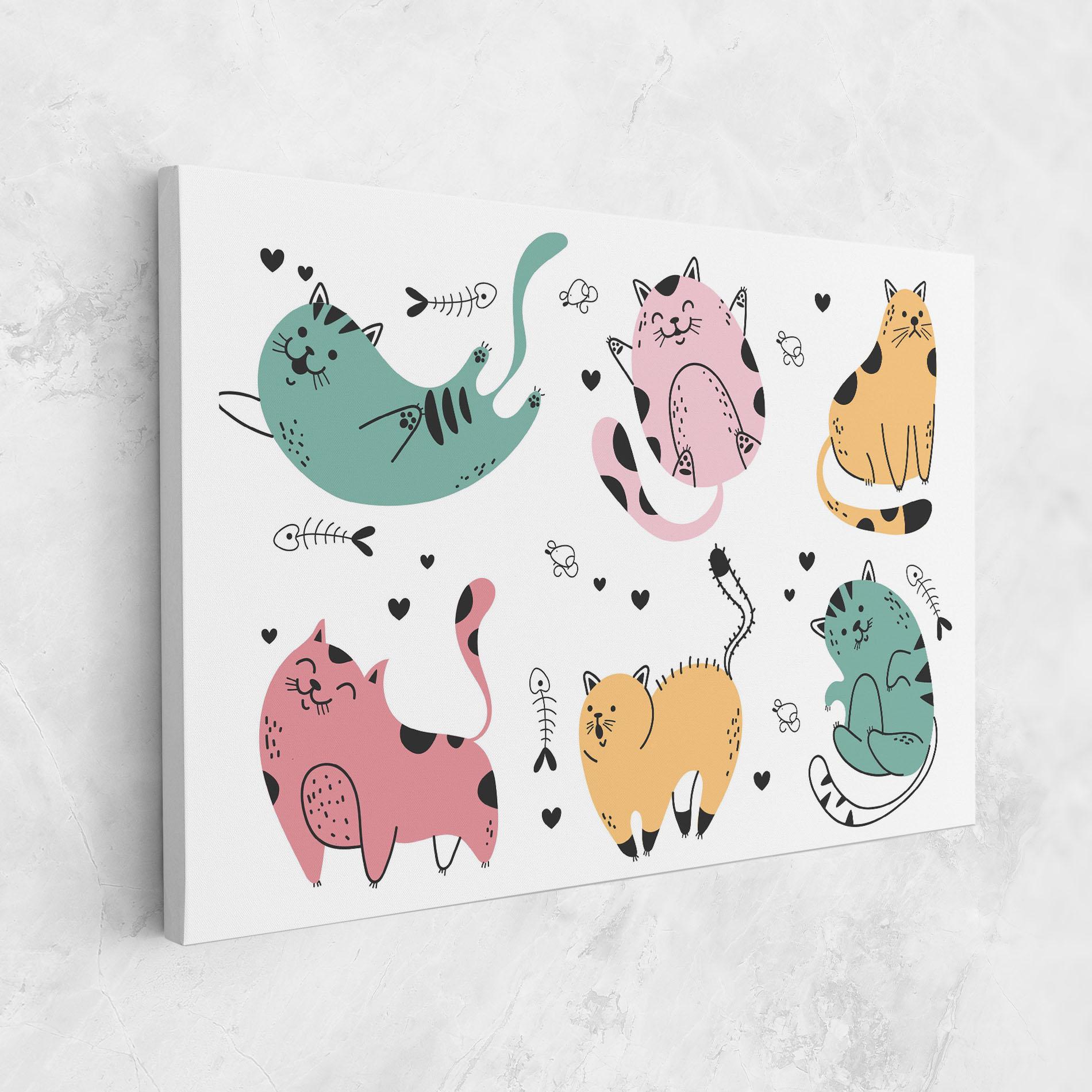 Tablou Canvas Doodle Cat mockup 1