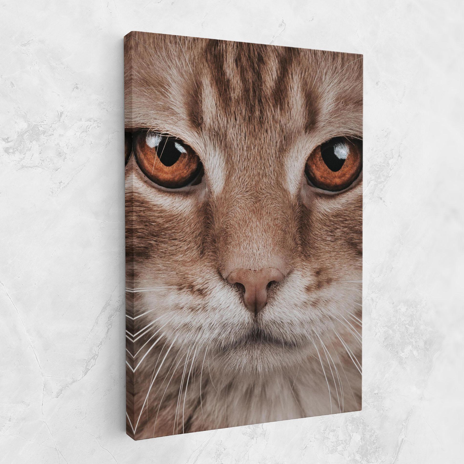 Tablou Canvas Fire Eyes Cat mockup 1