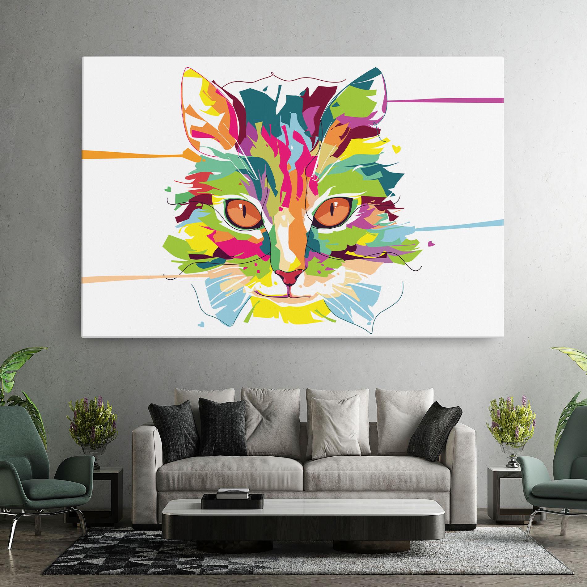 Tablou Canvas Cat Art Close Up mockup 7