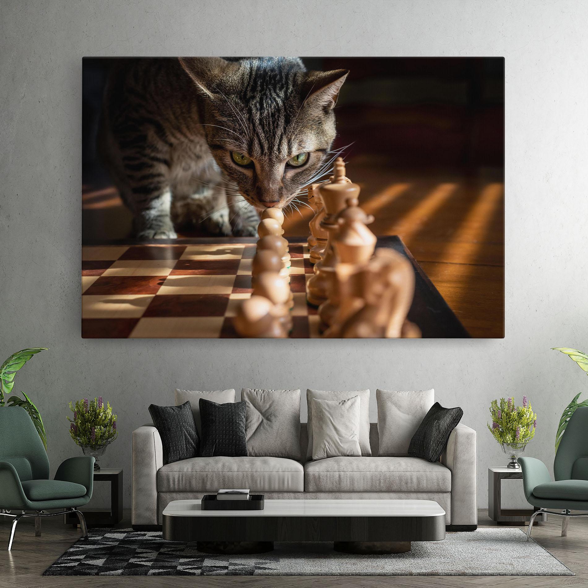 Tablou Canvas Chess Cat mockup 7