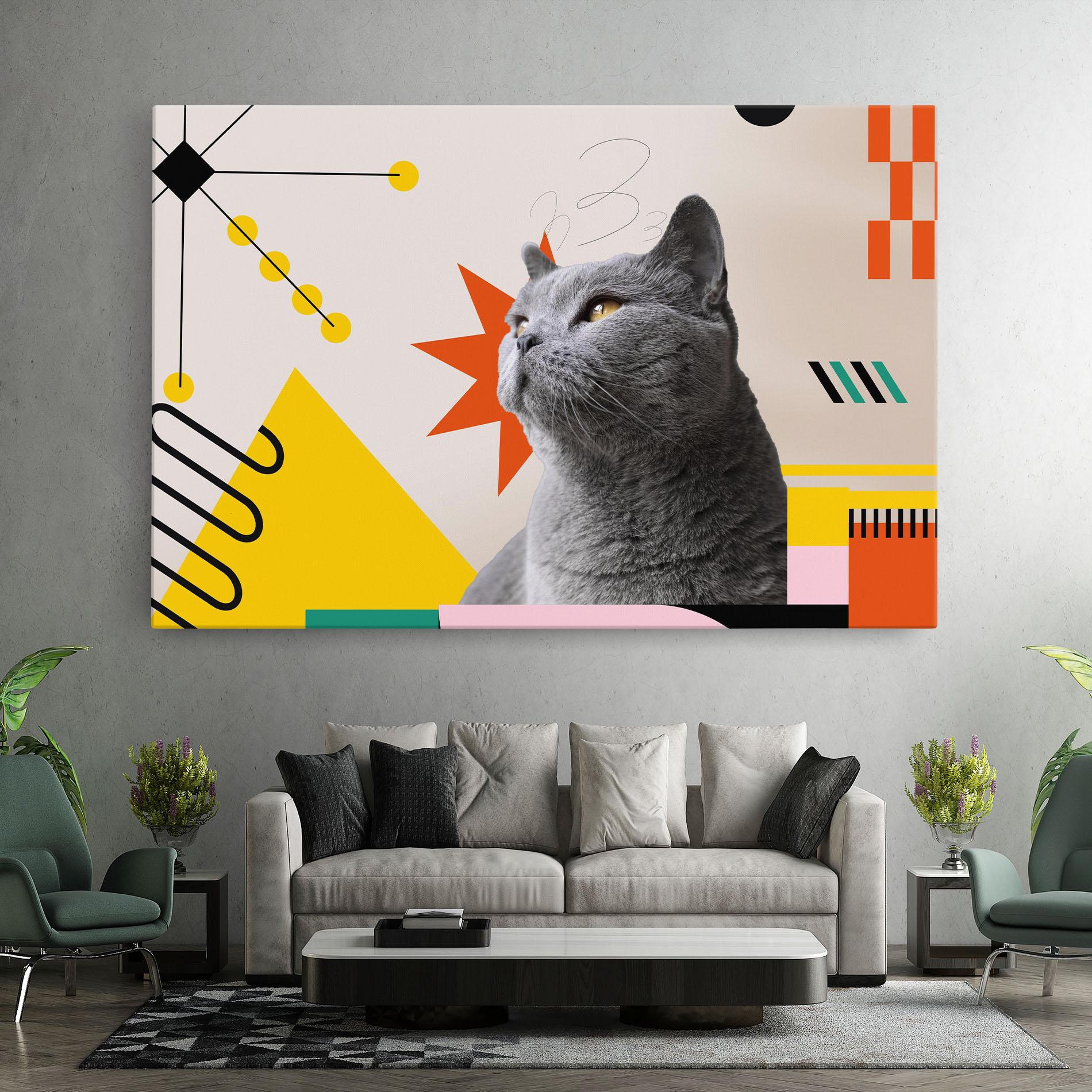Tablou Canvas Colorful Graphic Cat mockup 7