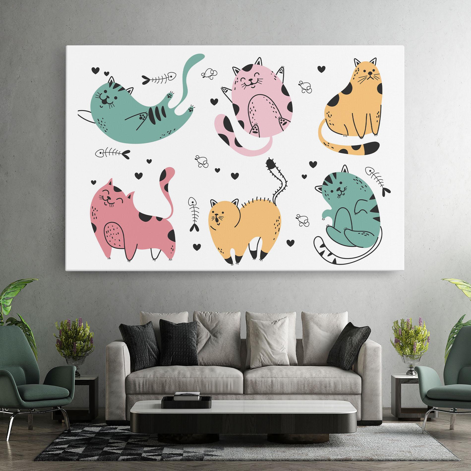 Tablou Canvas Doodle Cat mockup 7