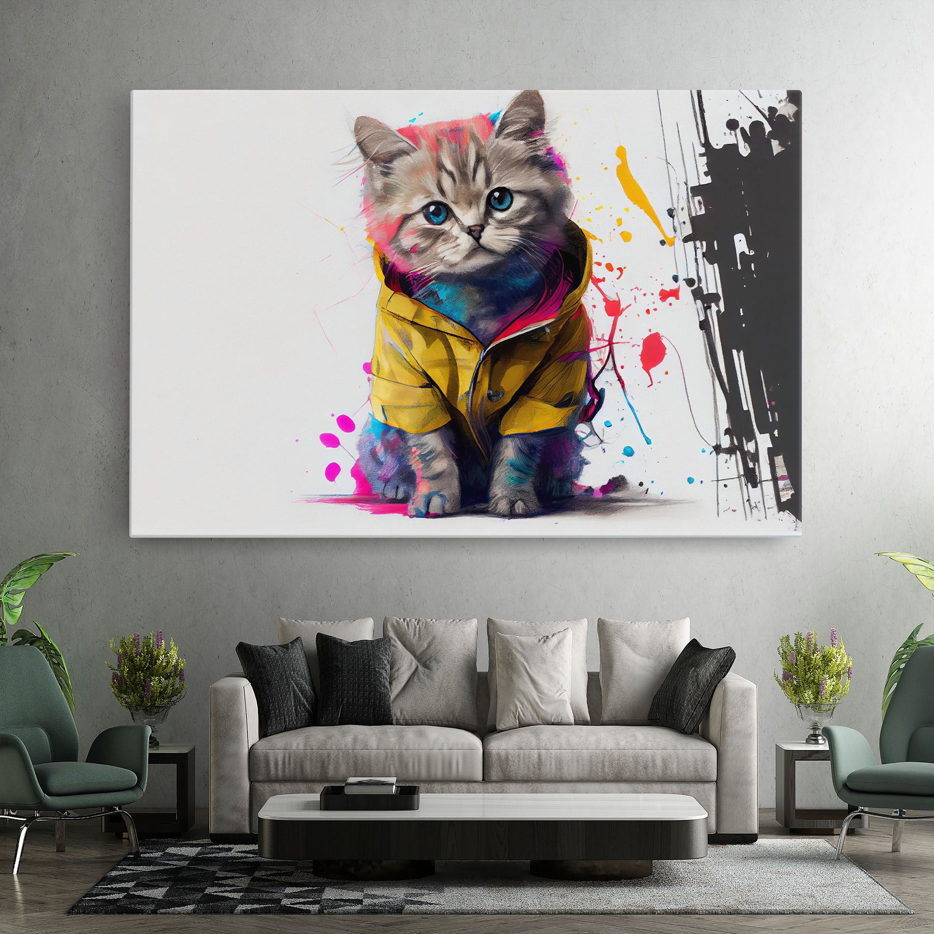 Fluffy Kitten With Clothes mockup 7