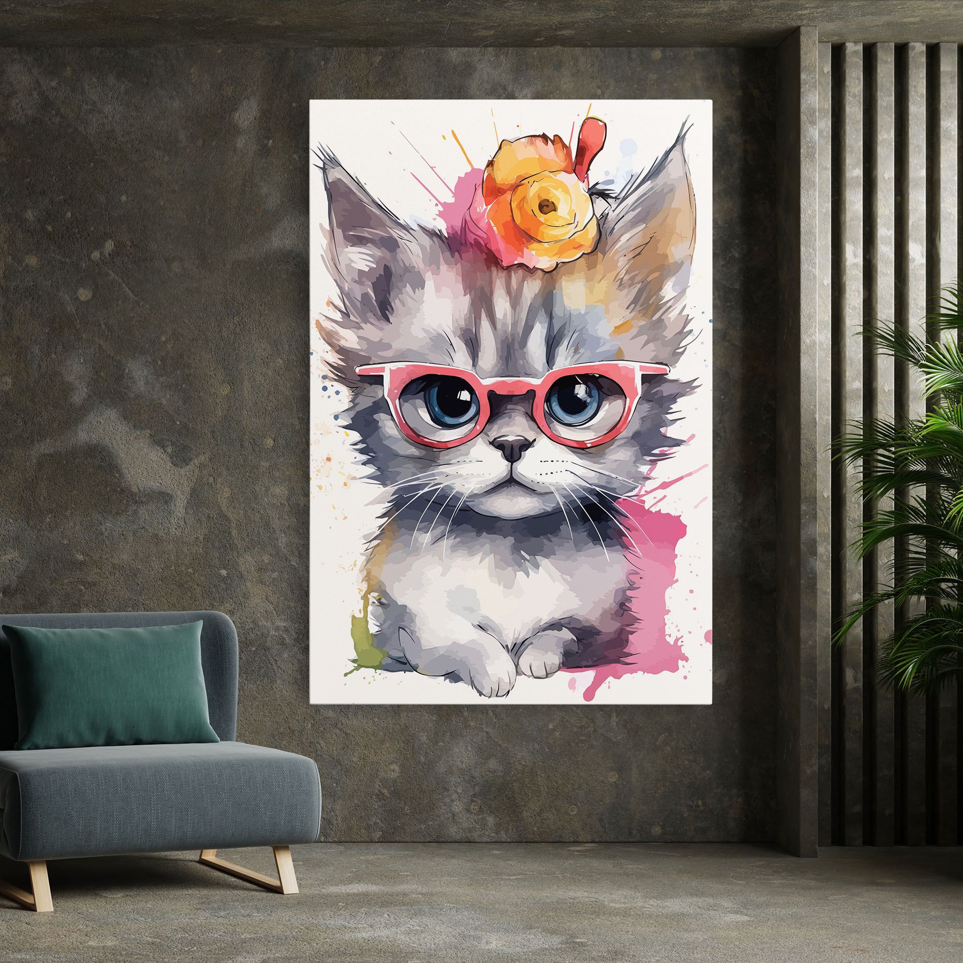 Adorable Grey Cat mockup 7