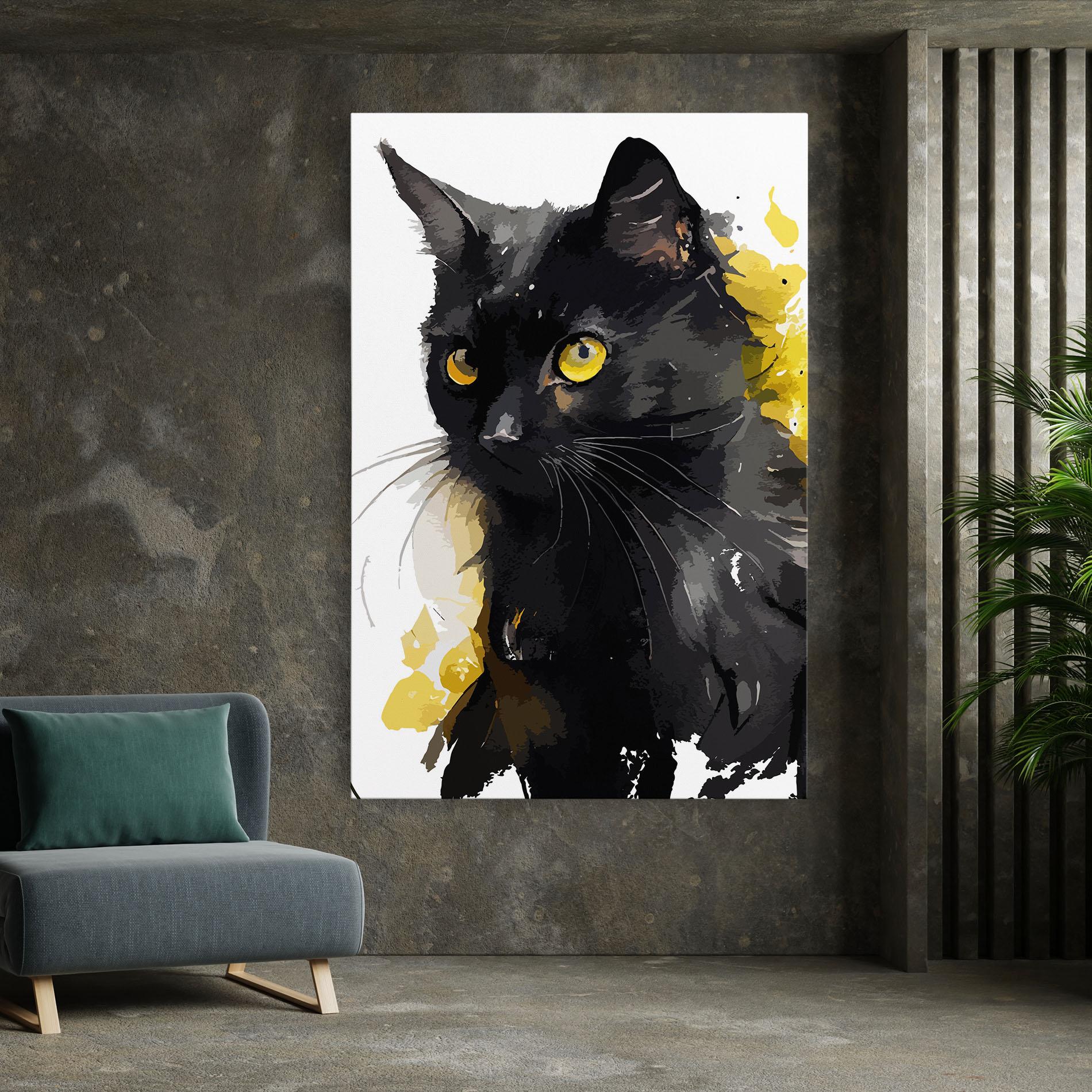 Tablou Canvas Beautiful Black Cat mockup 7