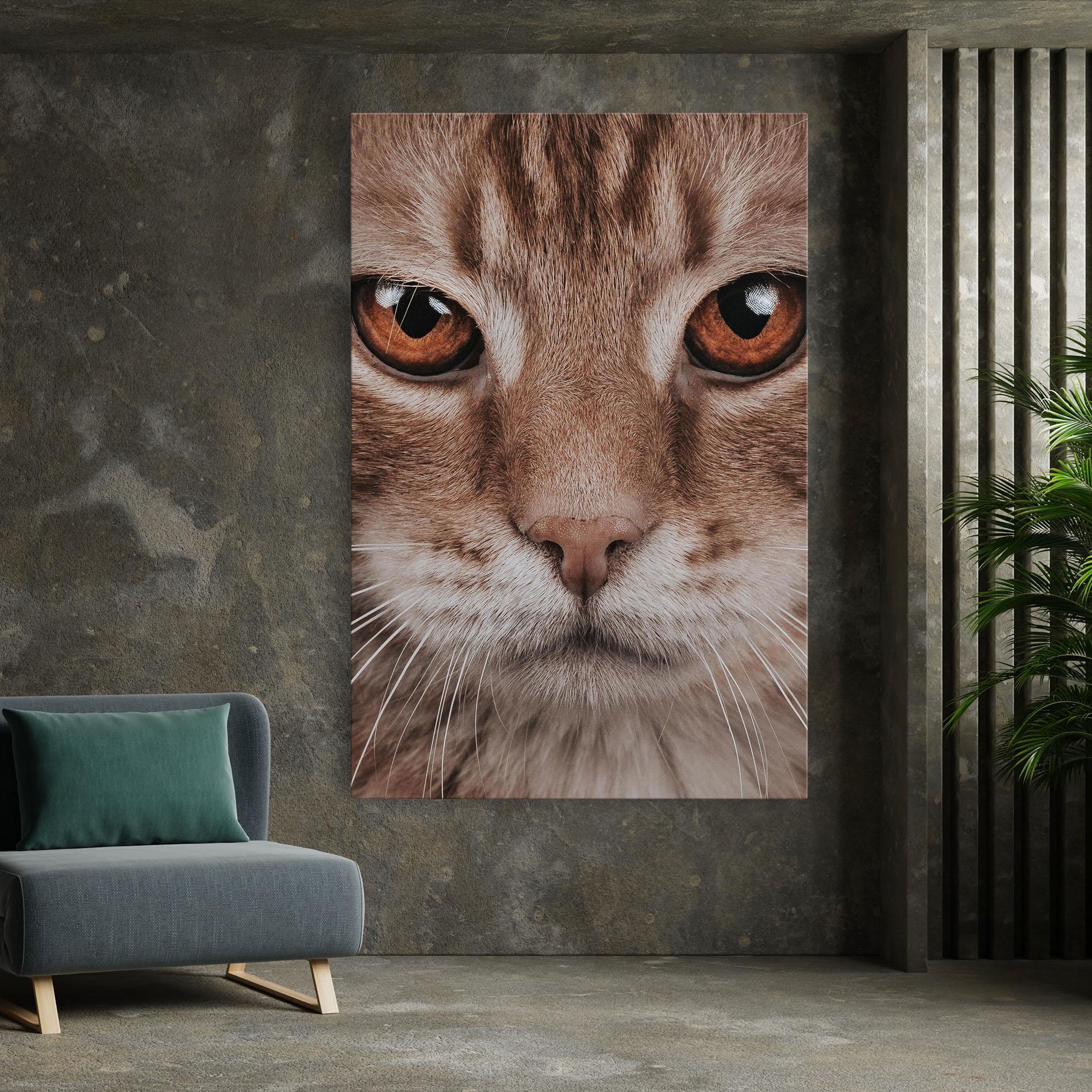 Tablou Canvas Fire Eyes Cat mockup 7