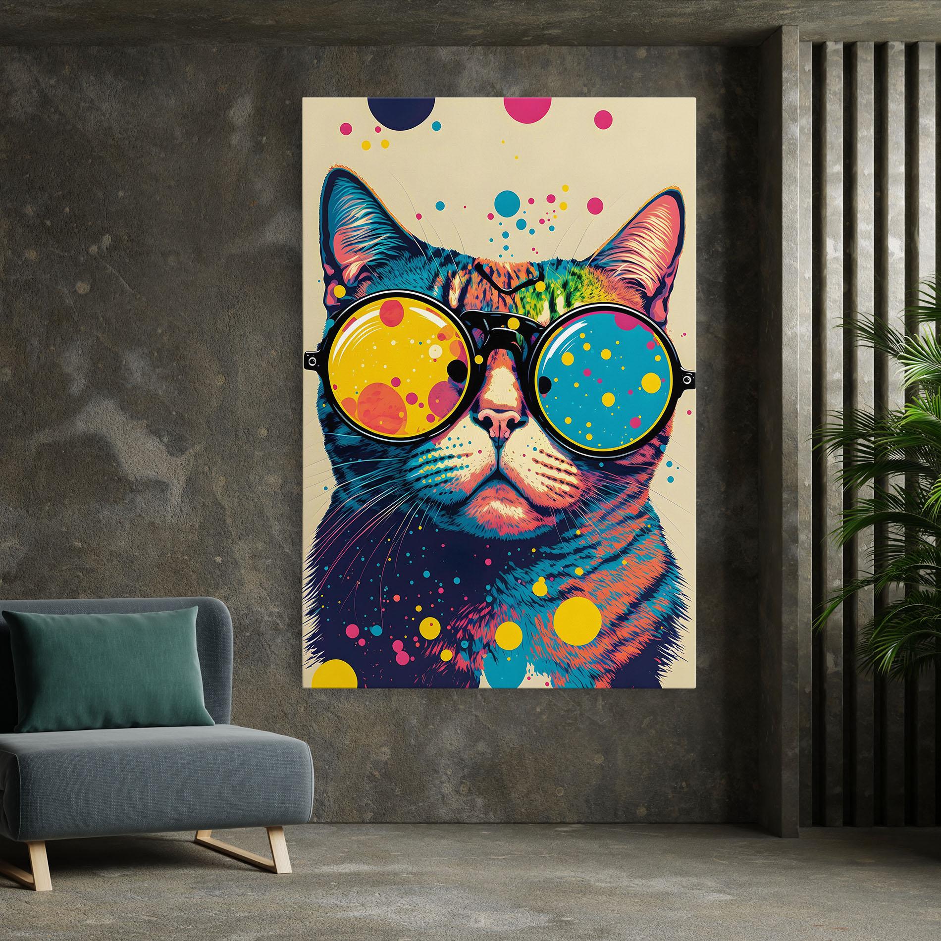 Tablou Canvas Vintage Cat mockup 7