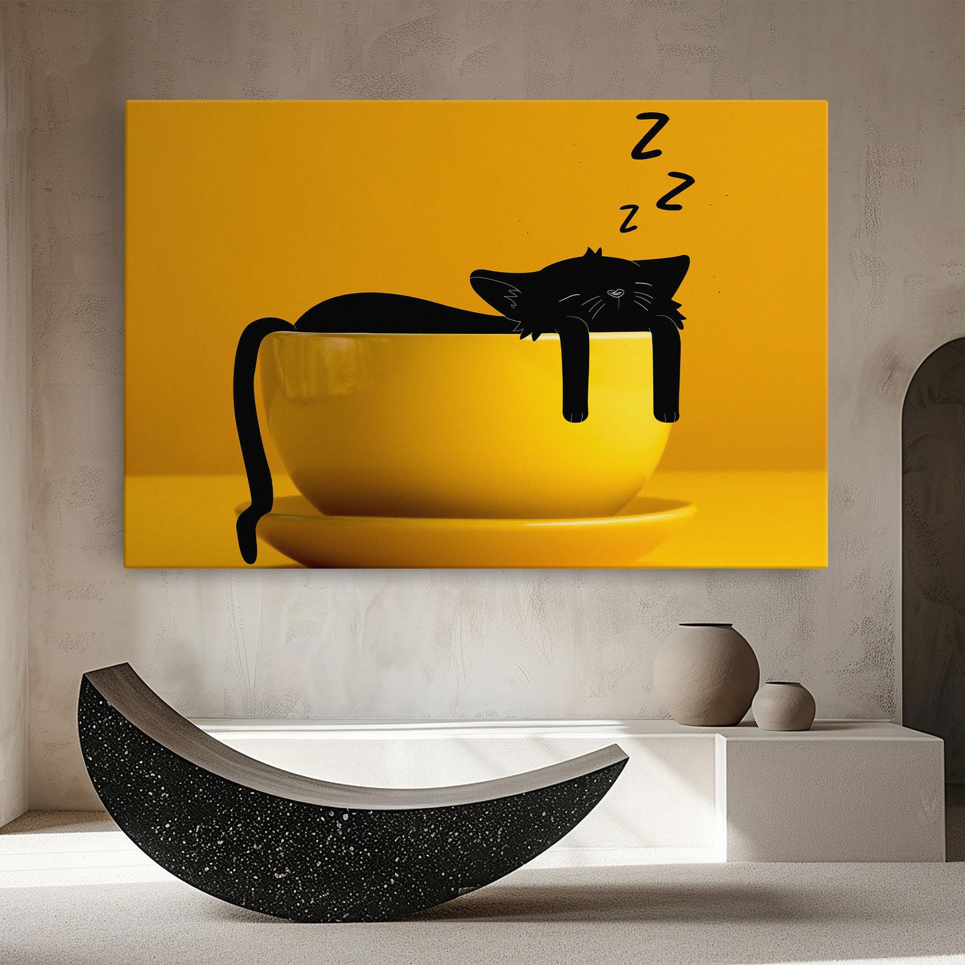 Tablou Canvas Cat In A Cup mockup 8