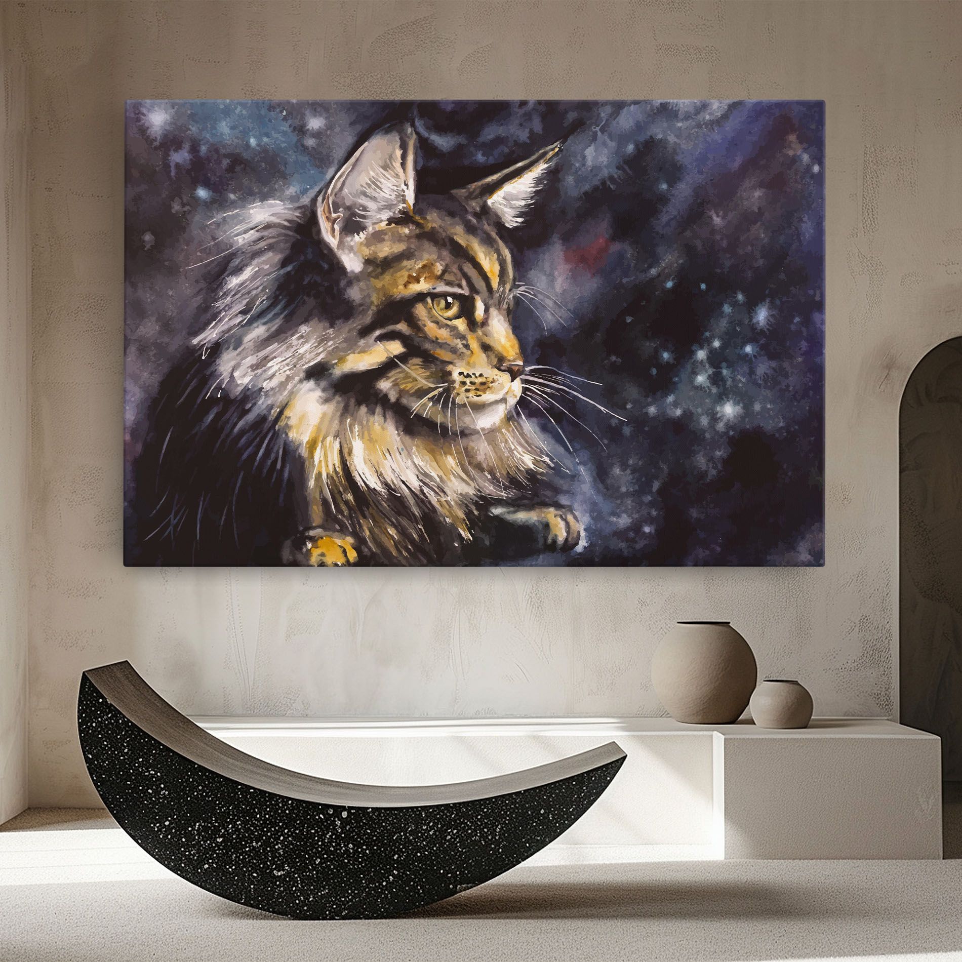 Cat Watercolor Art mockup 8