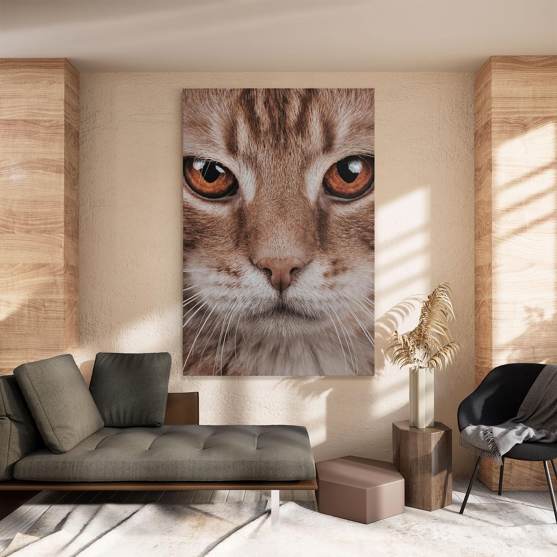 Tablou Canvas Fire Eyes Cat mockup 8