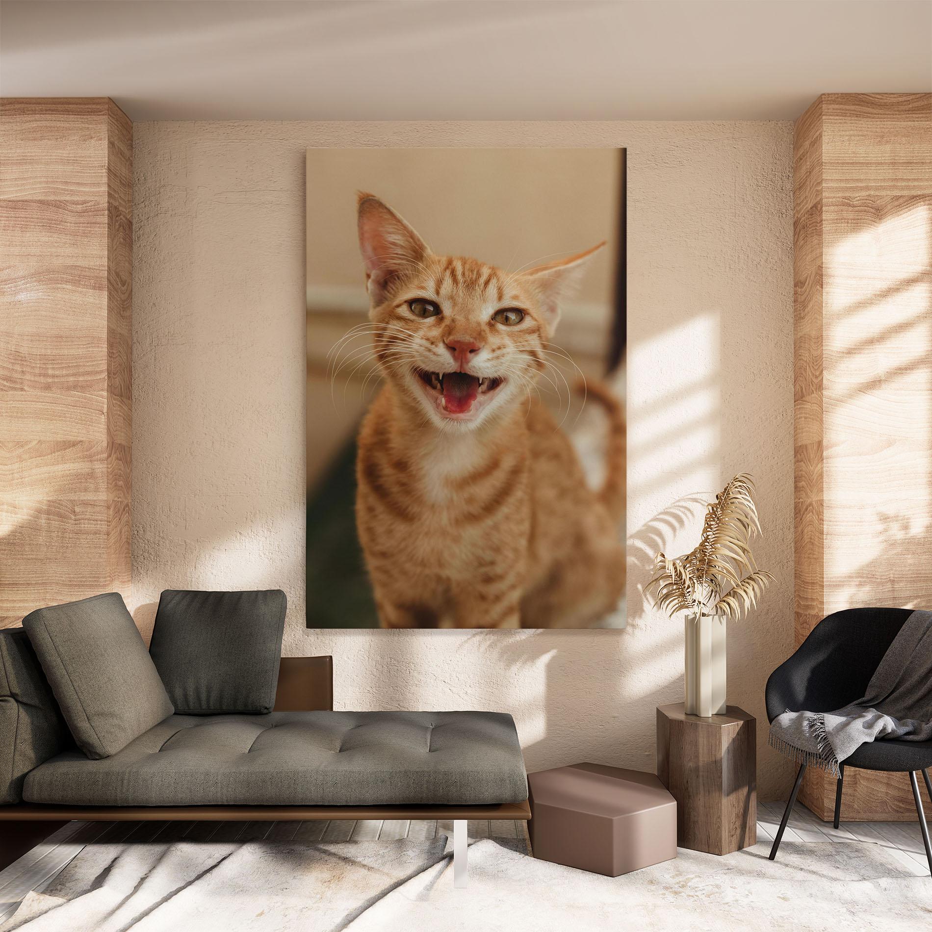Tablou Canvas Orange Cat Smiling mockup 8