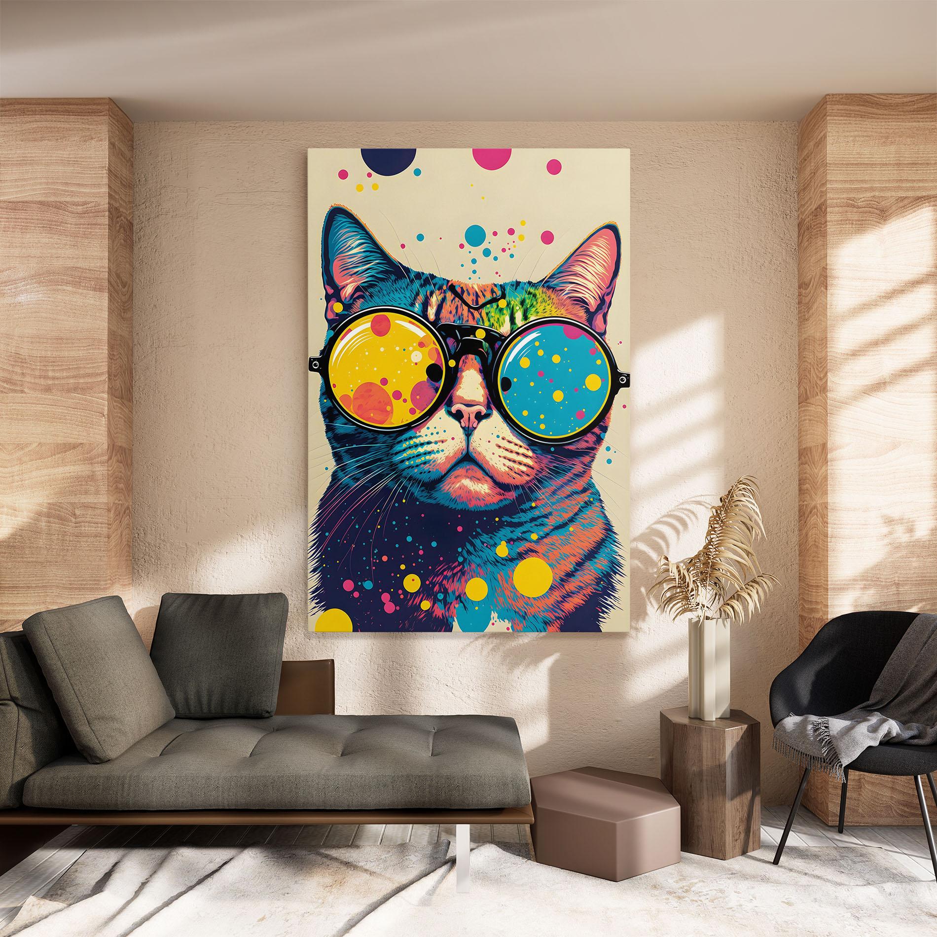 Tablou Canvas Vintage Cat mockup 8