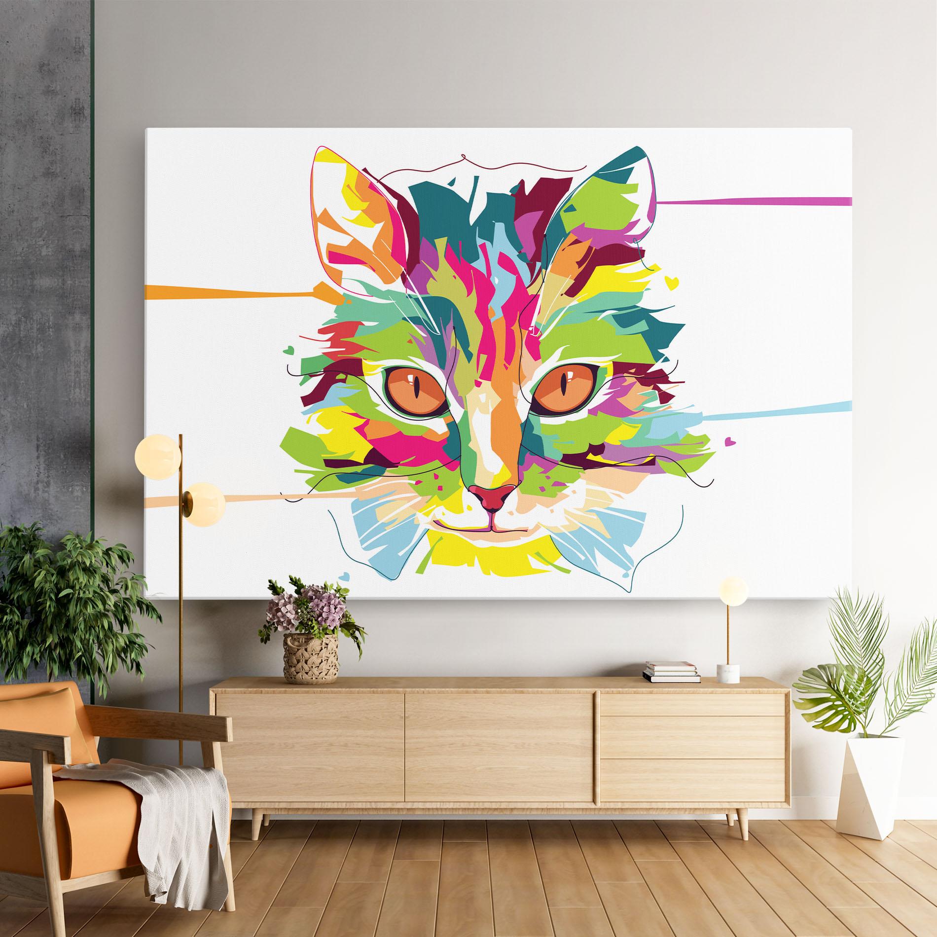 Tablou Canvas Cat Art Close Up mockup 9