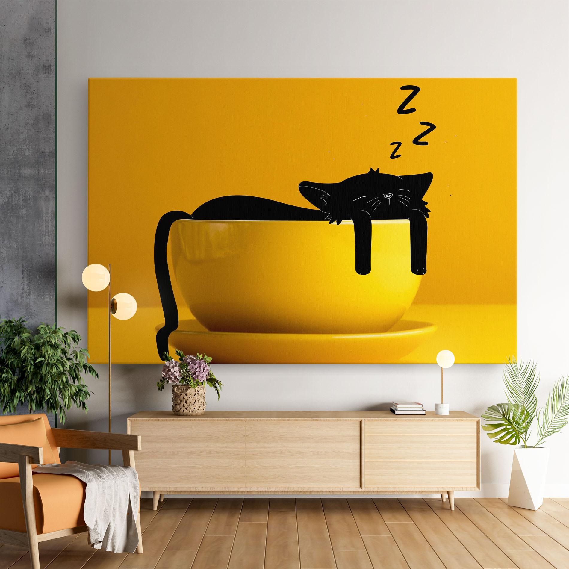 Tablou Canvas Cat In A Cup mockup 9