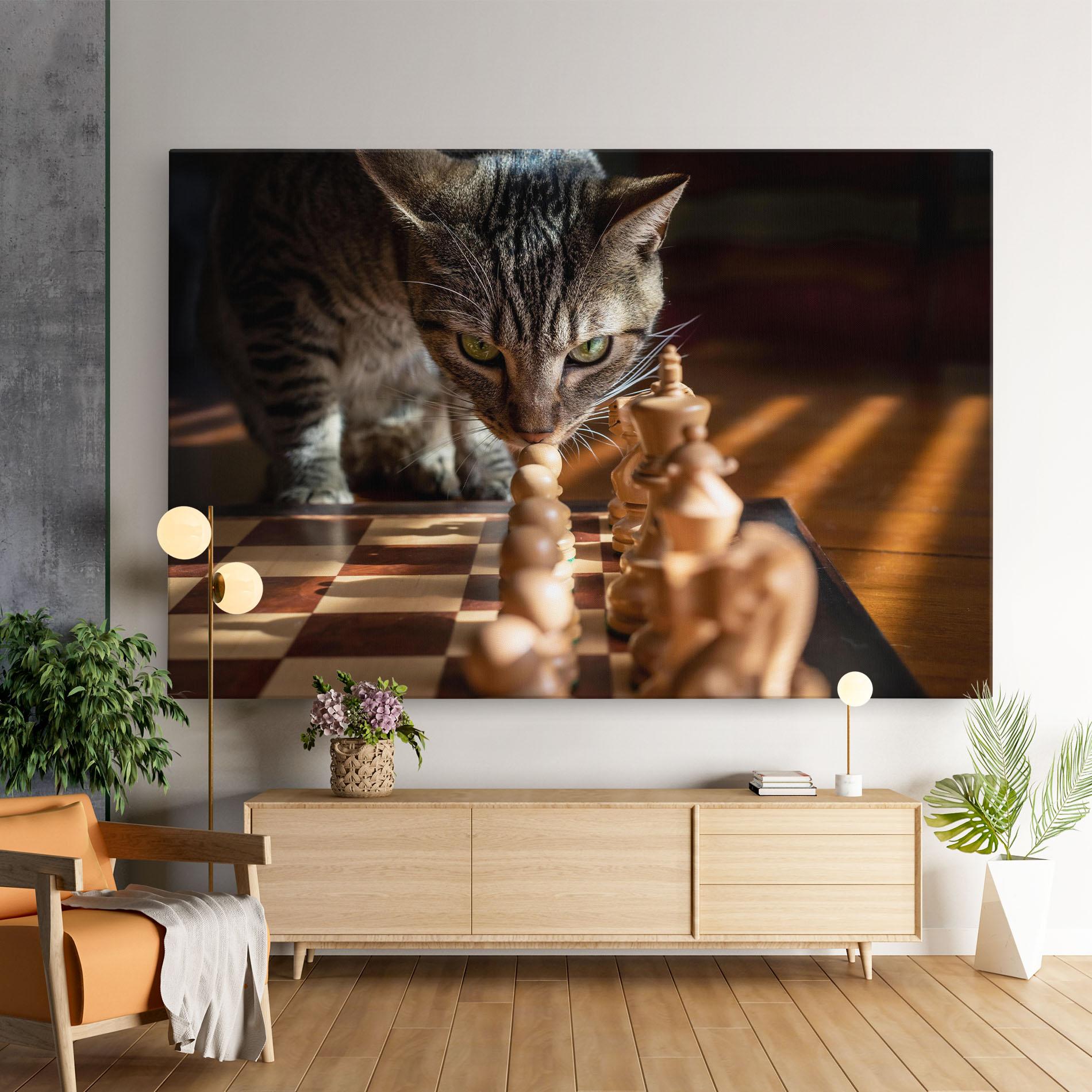 Tablou Canvas Chess Cat mockup 9