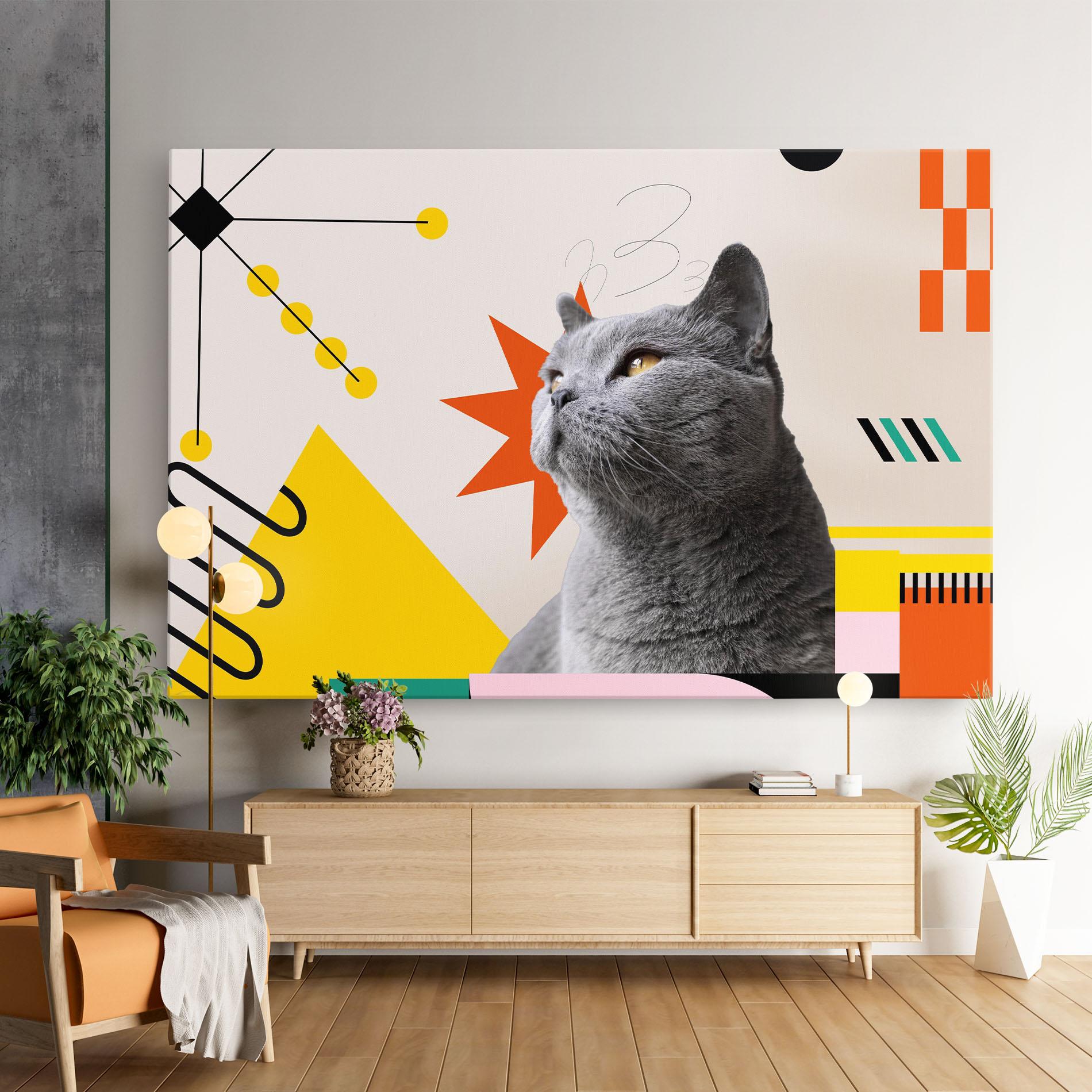 Tablou Canvas Colorful Graphic Cat mockup 9