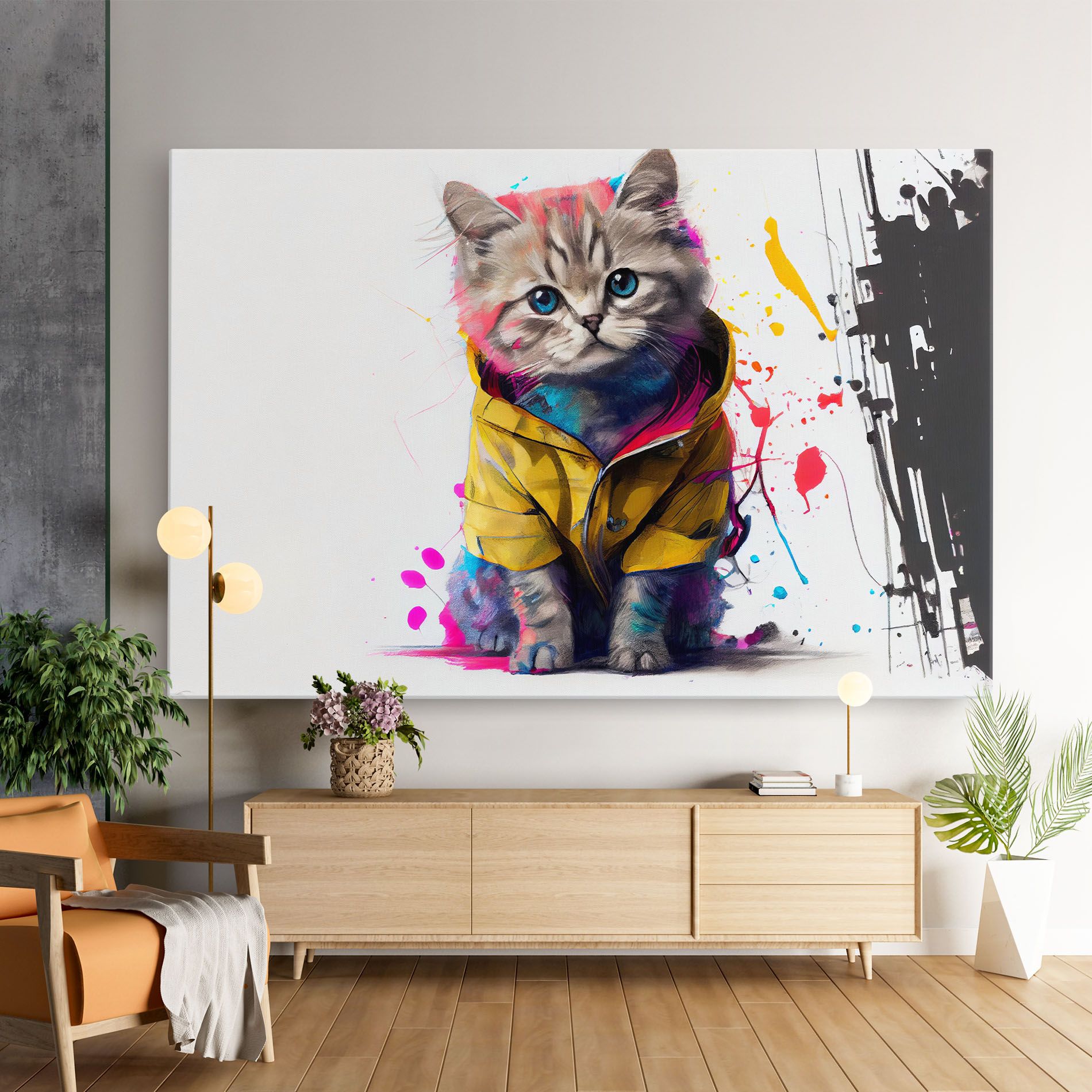 Fluffy Kitten With Clothes mockup 9