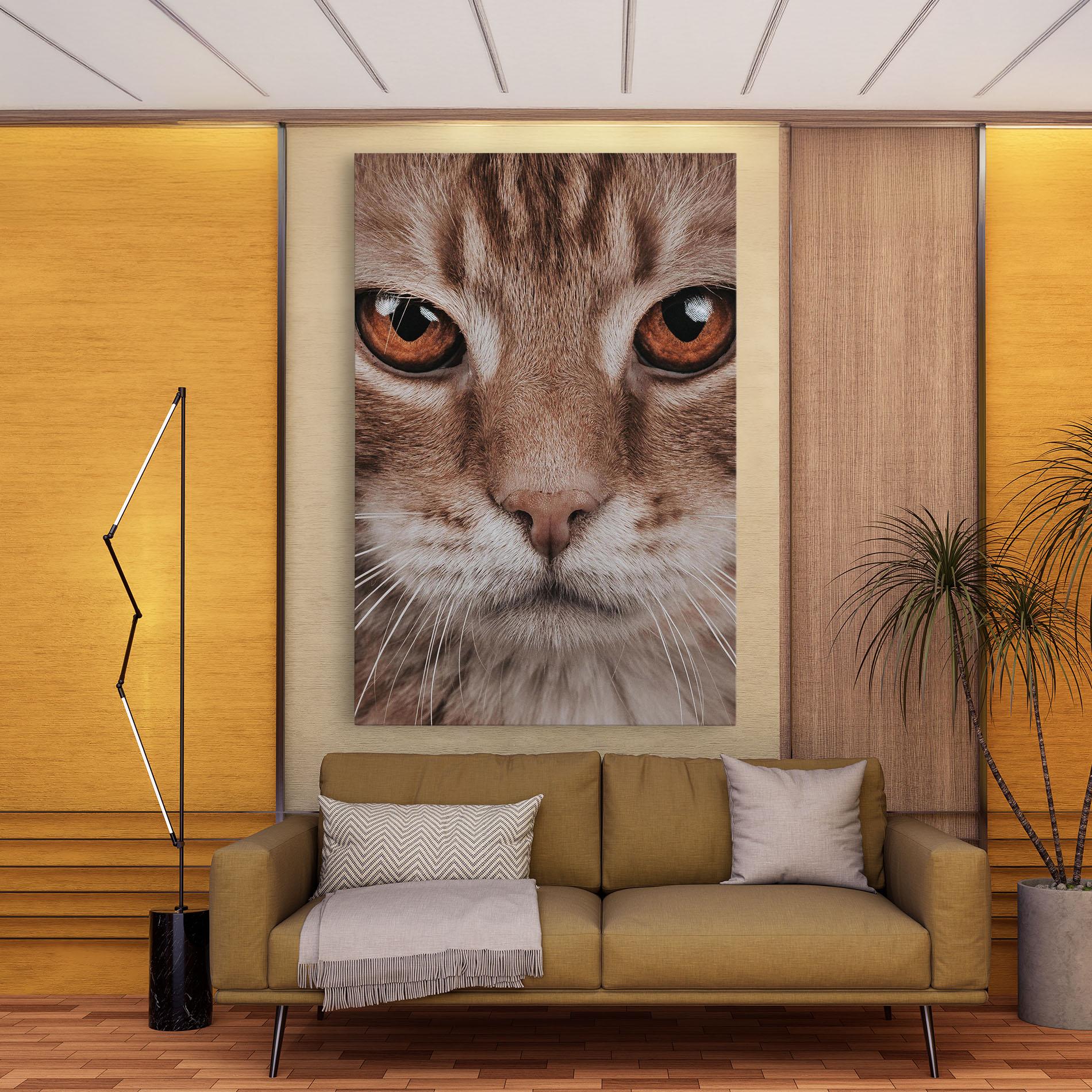 Tablou Canvas Fire Eyes Cat mockup 9
