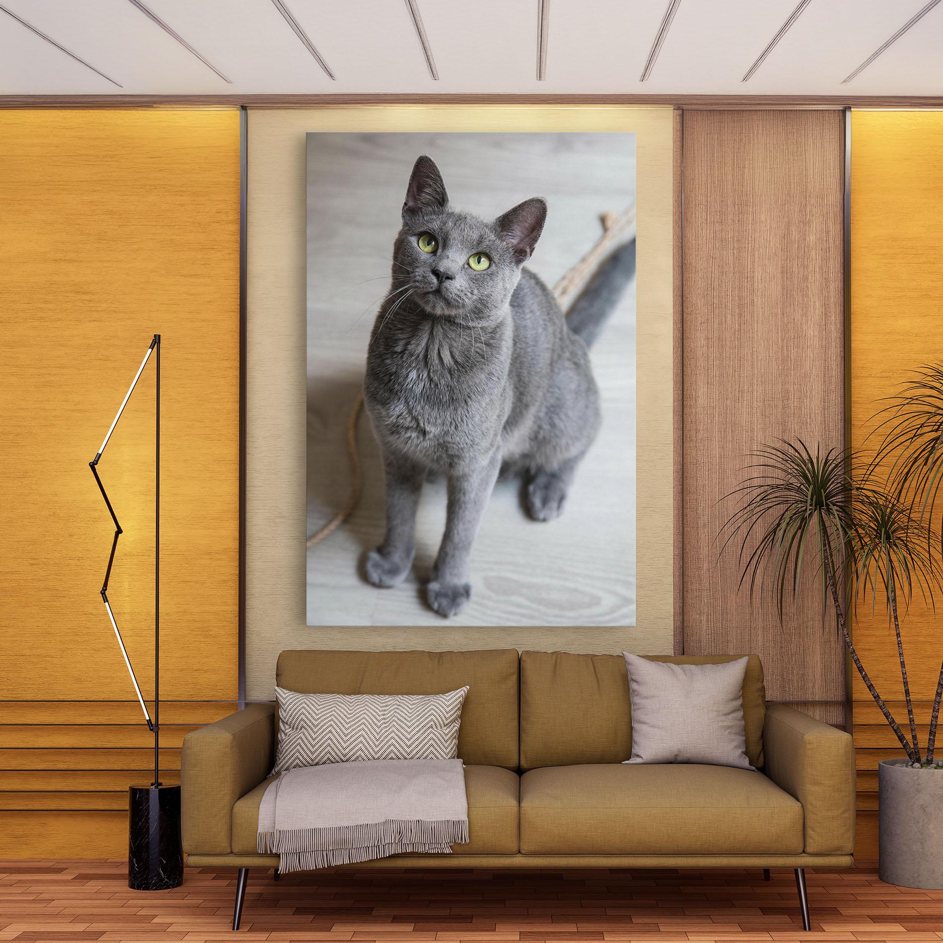 Tablou Canvas Grey Green Cat Eyes mockup 9