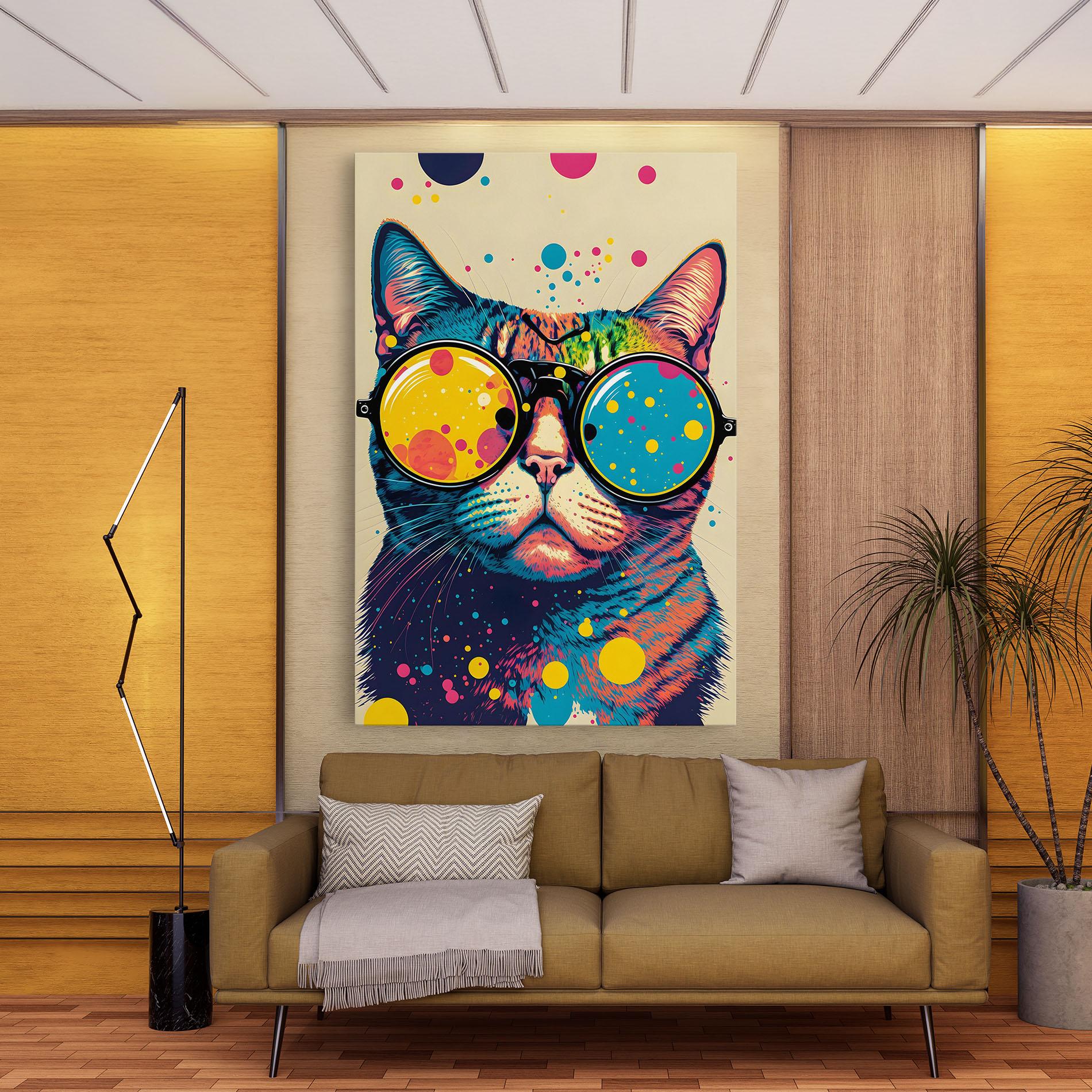 Tablou Canvas Vintage Cat mockup 9