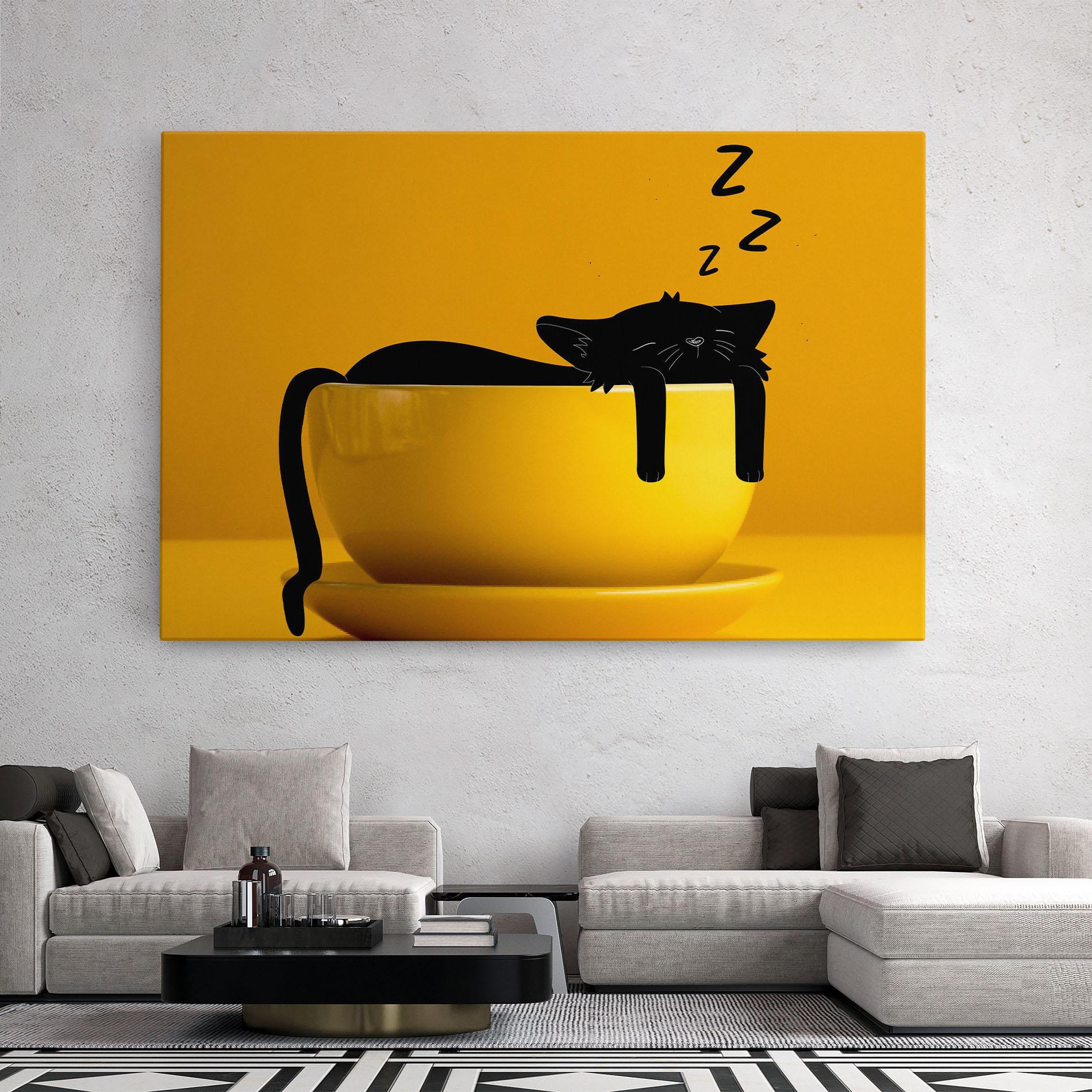 Tablou Canvas Cat In A Cup mockup 2