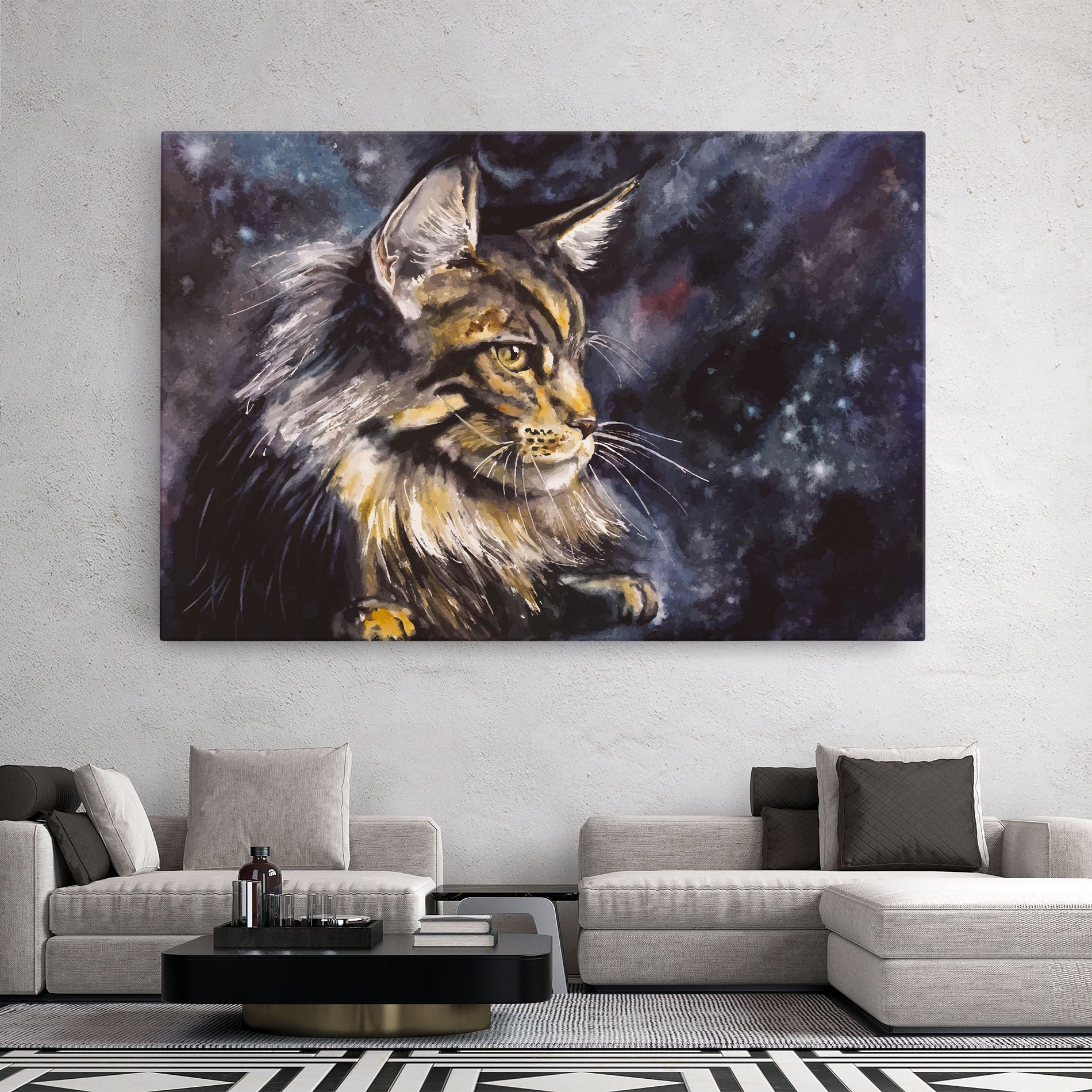 Cat Watercolor Art mockup 2