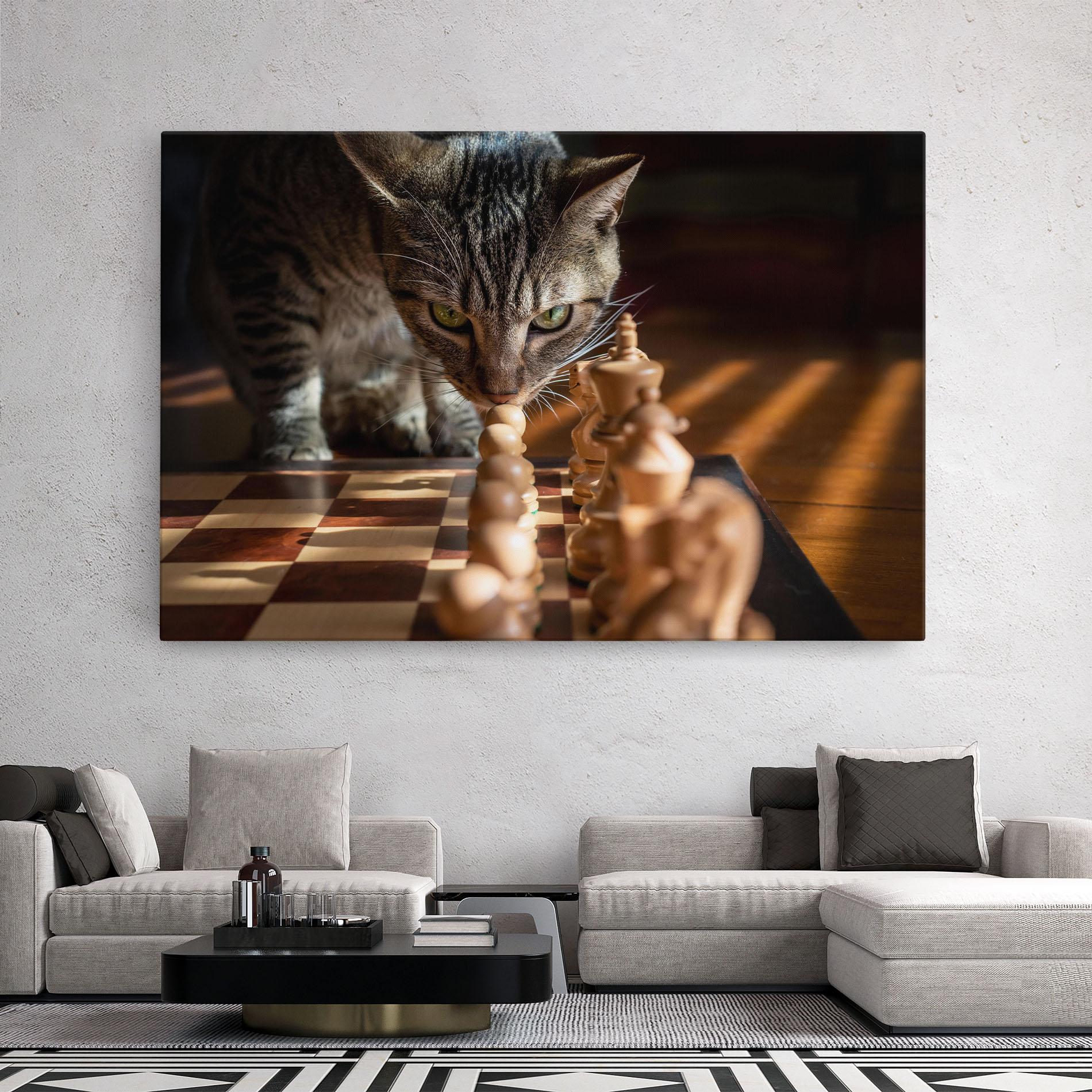 Tablou Canvas Chess Cat mockup 2