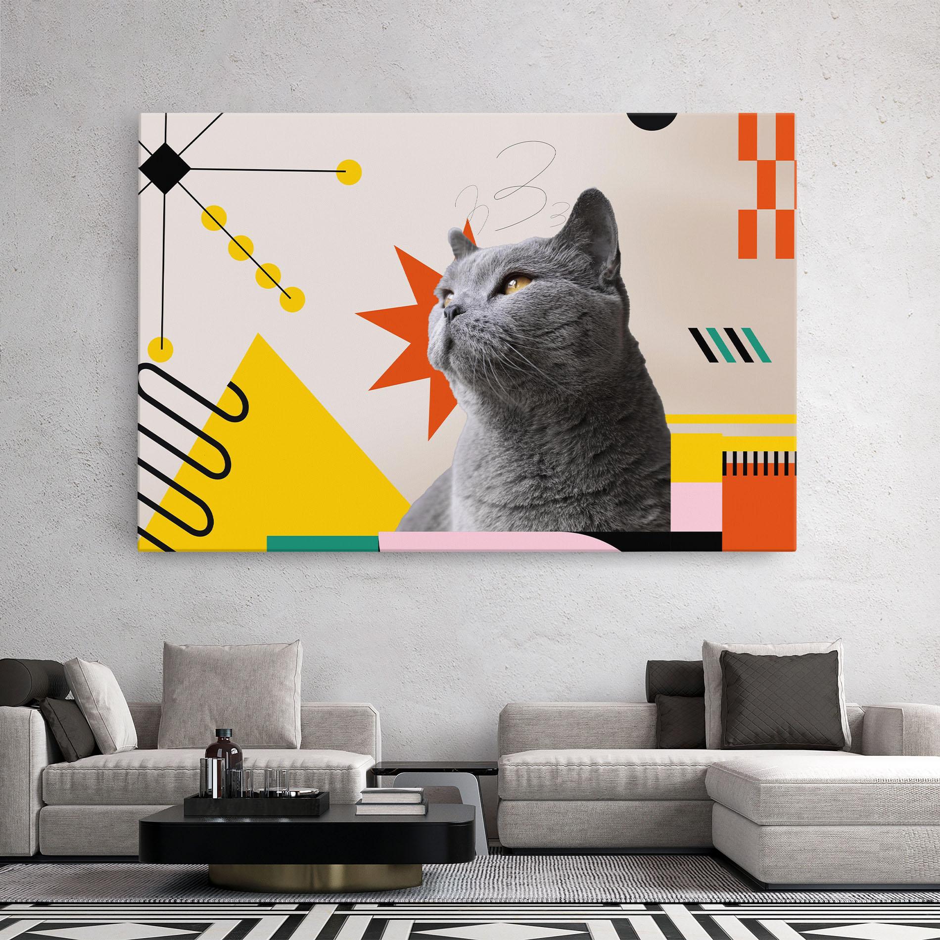 Tablou Canvas Colorful Graphic Cat mockup 2