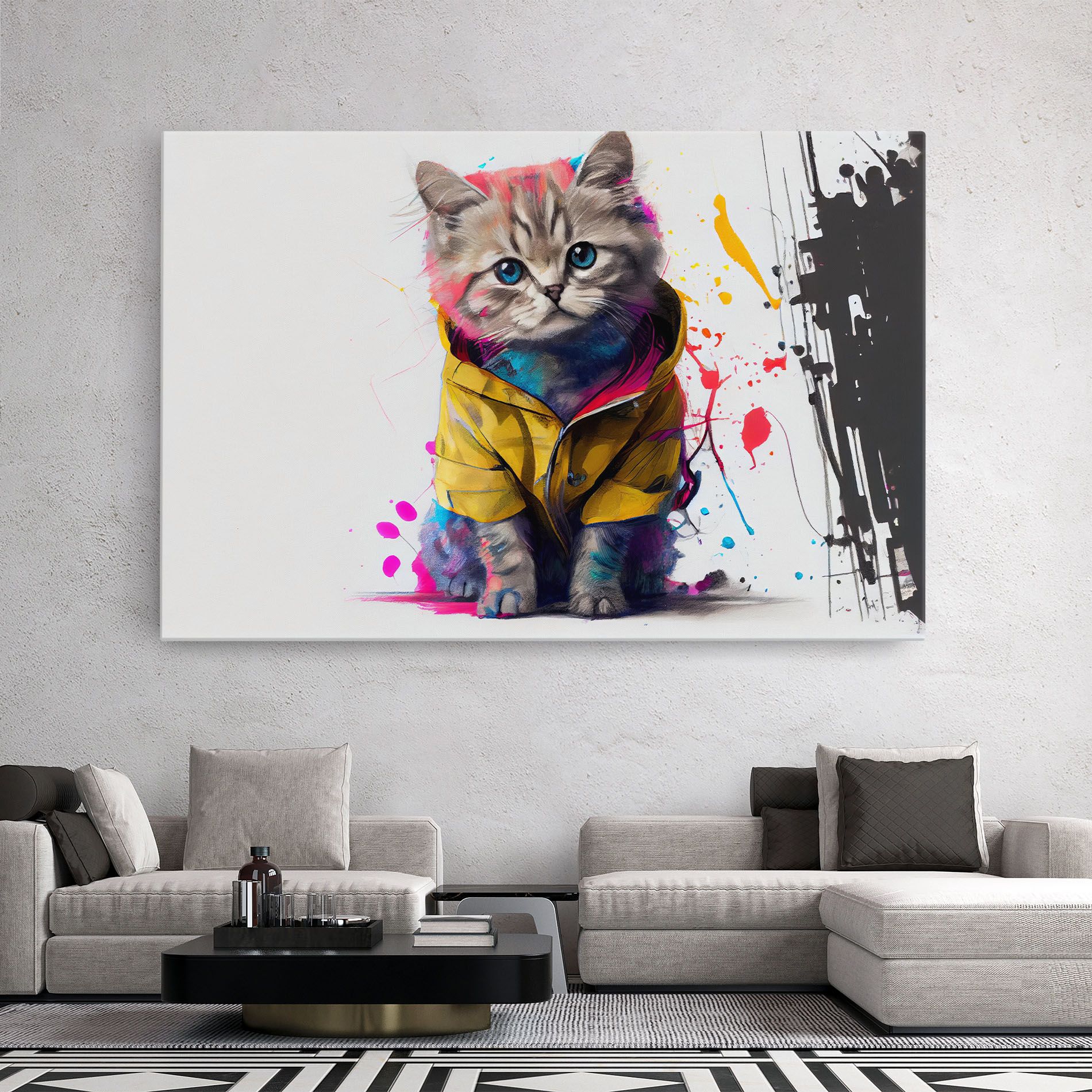 Fluffy Kitten With Clothes mockup 2