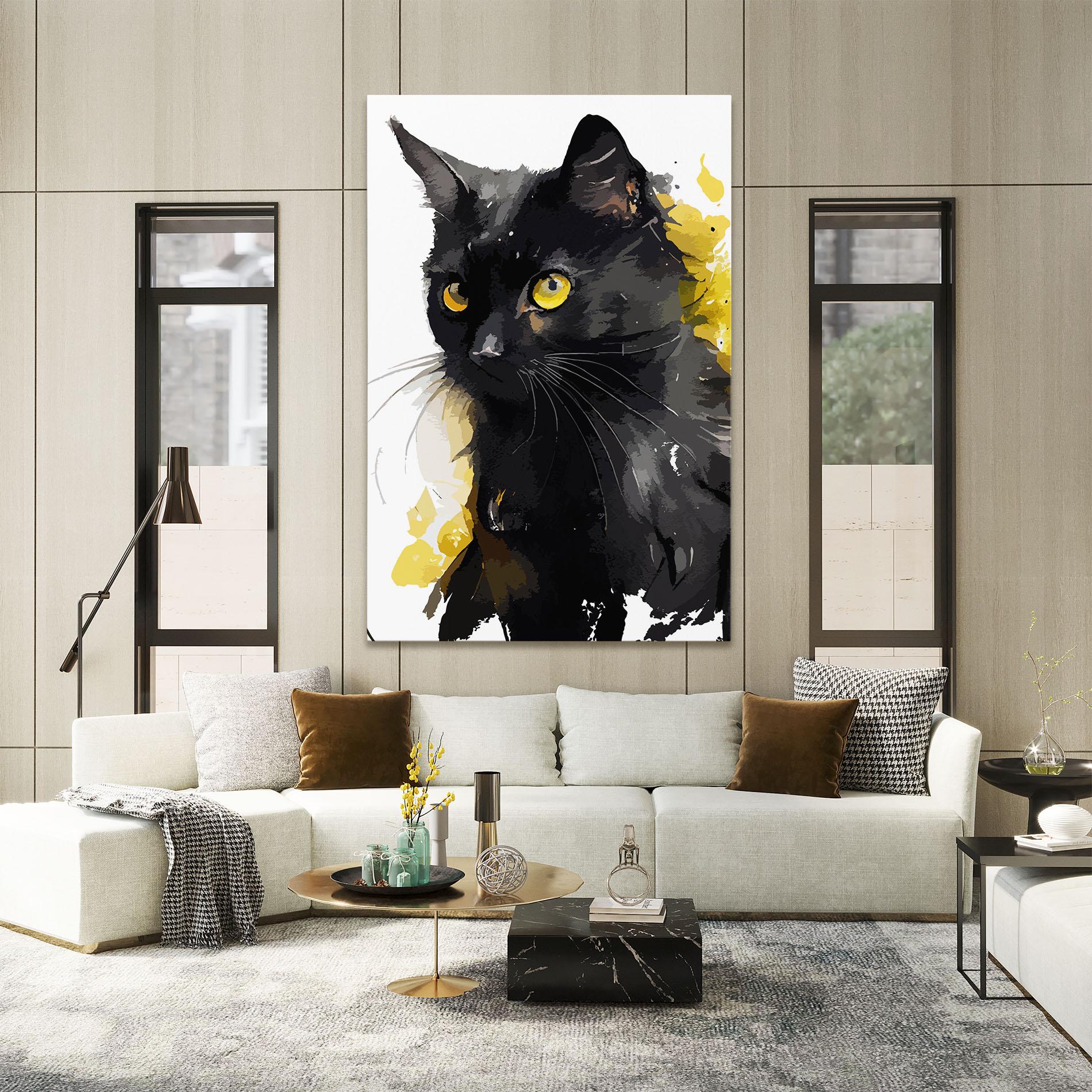 Tablou Canvas Beautiful Black Cat mockup 2