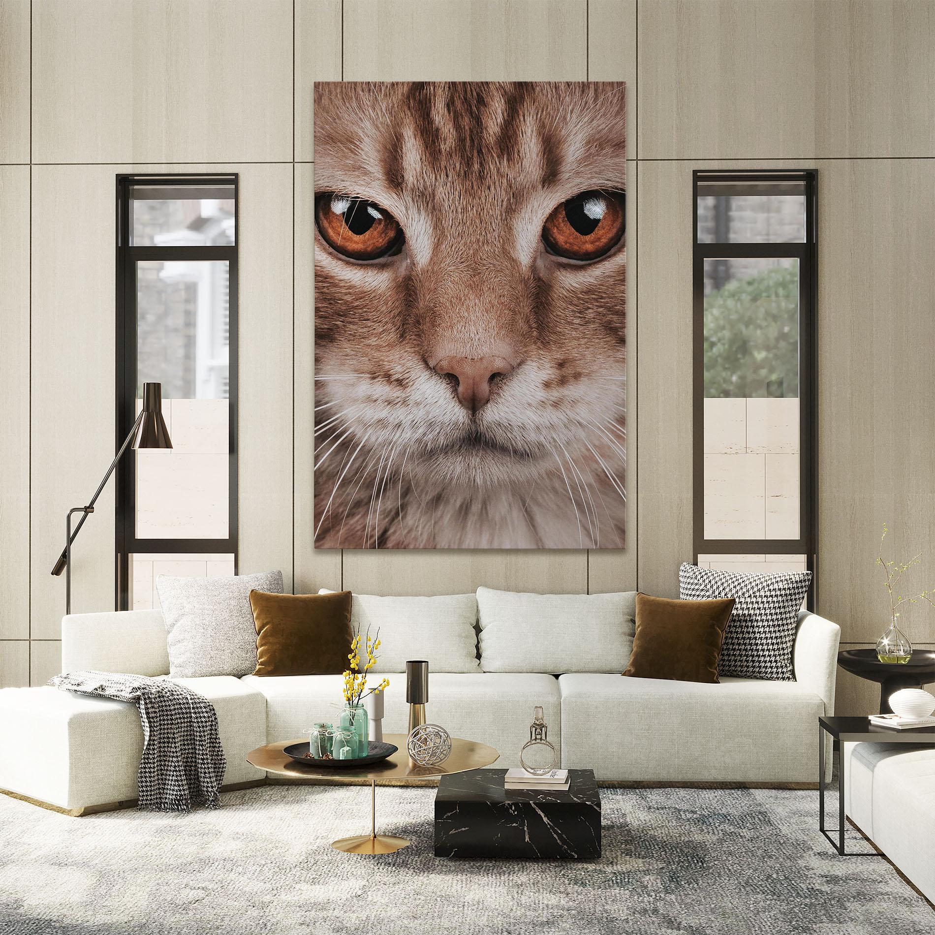 Tablou Canvas Fire Eyes Cat mockup 2