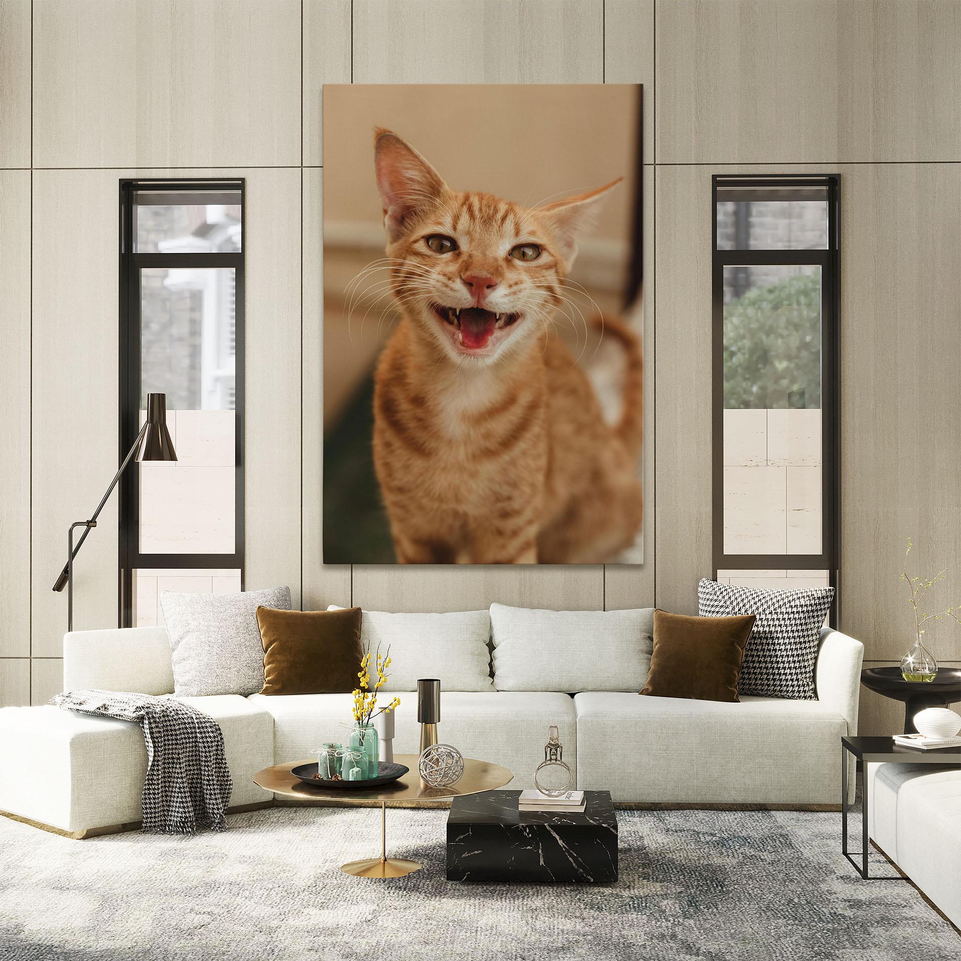 Tablou Canvas Orange Cat Smiling mockup 2