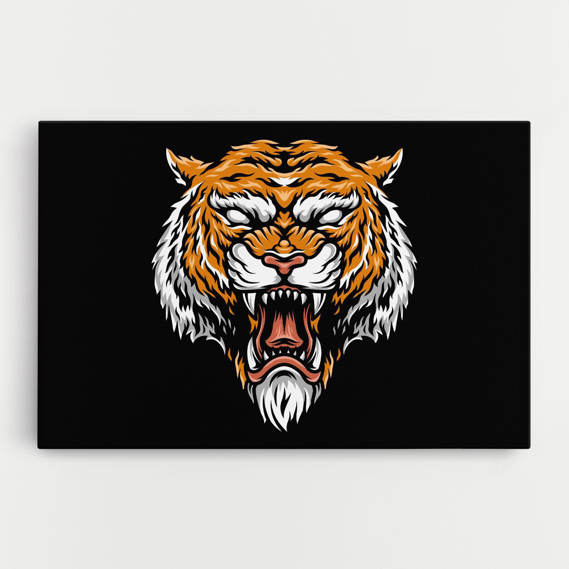 Tablou Canvas Angry Orange Tiger mockup 0
