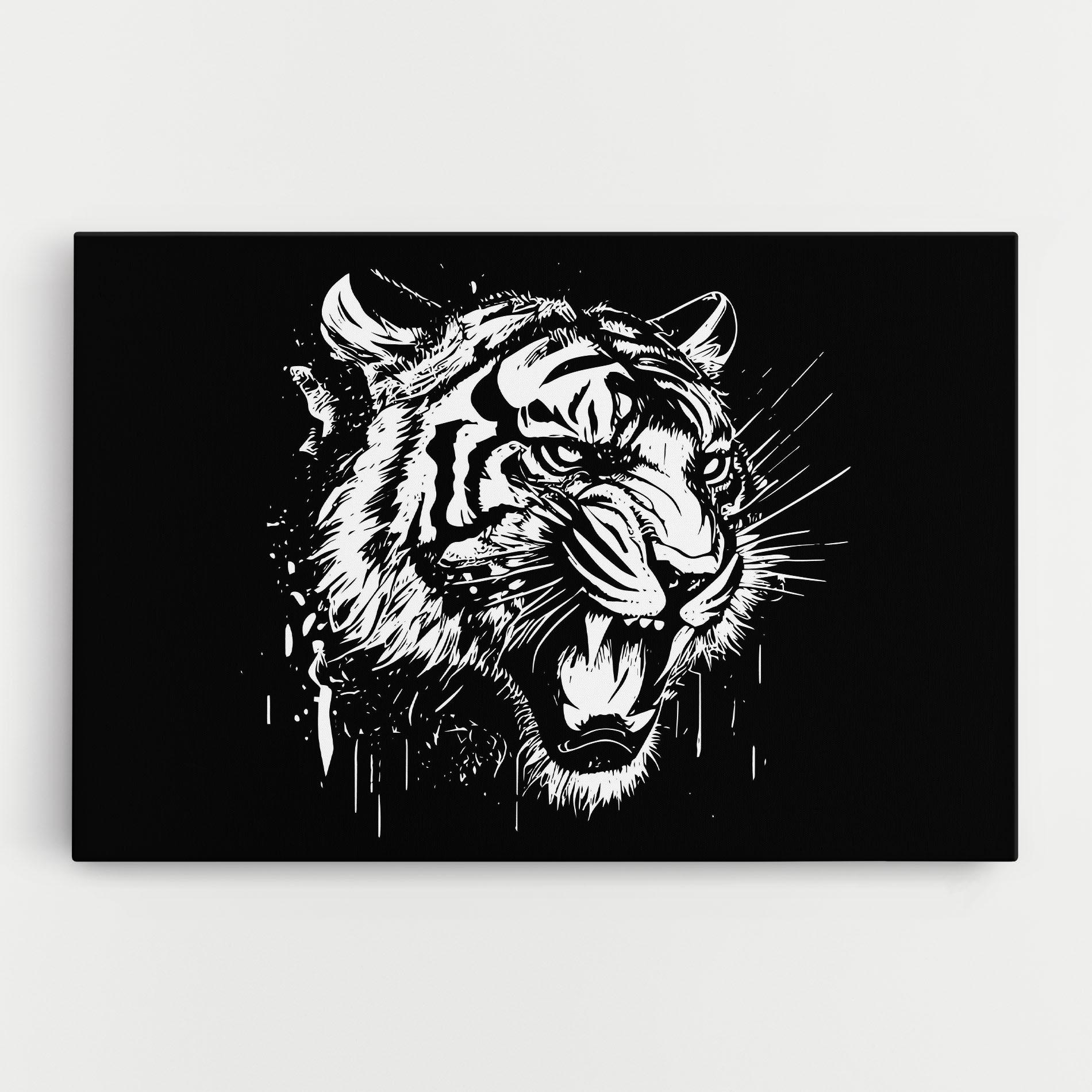 Tablou Canvas Angry Tiger Head mockup 0