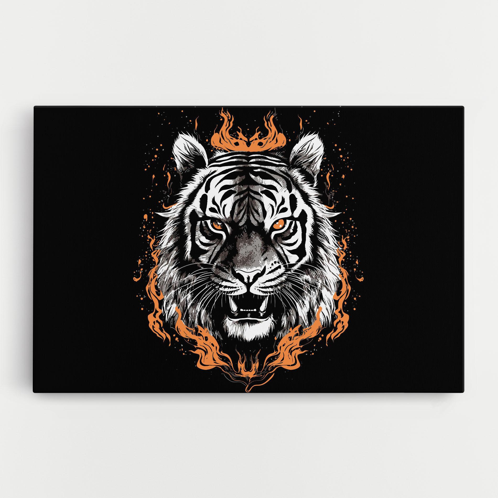 Tablou Canvas Fire Tiger mockup 0