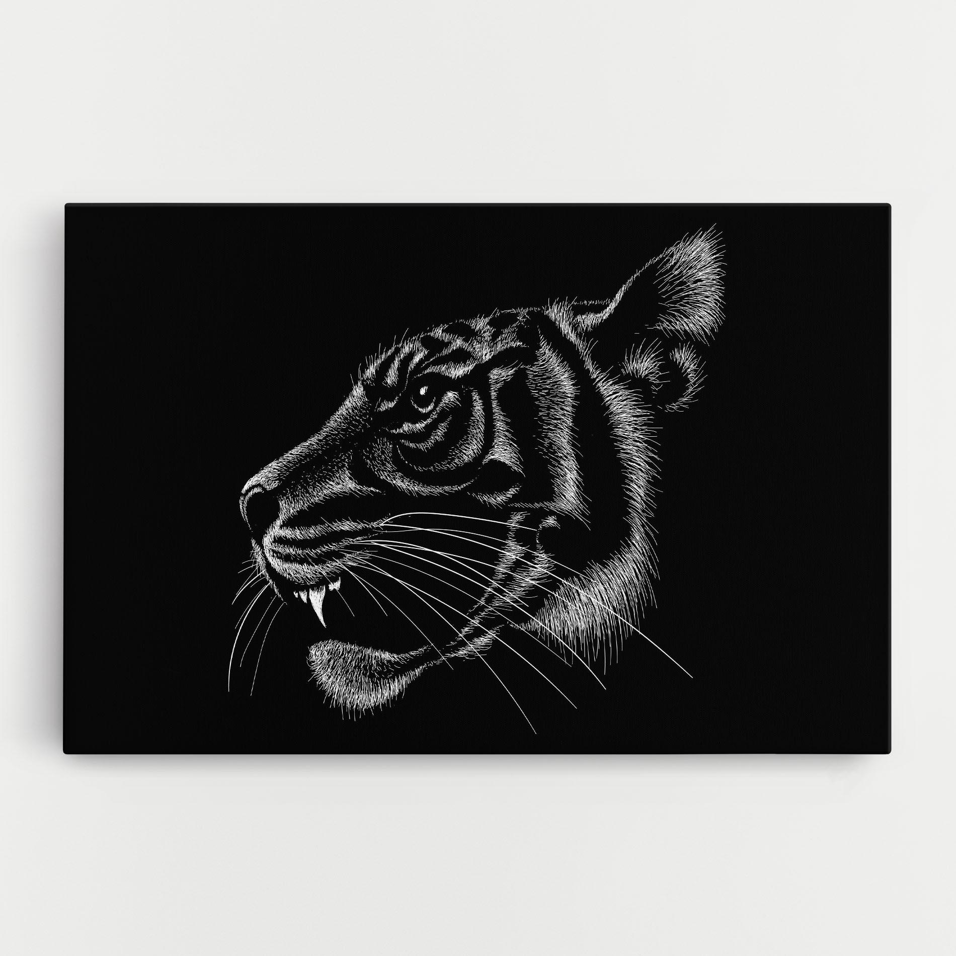 Tablou Canvas Tiger White Head mockup 0