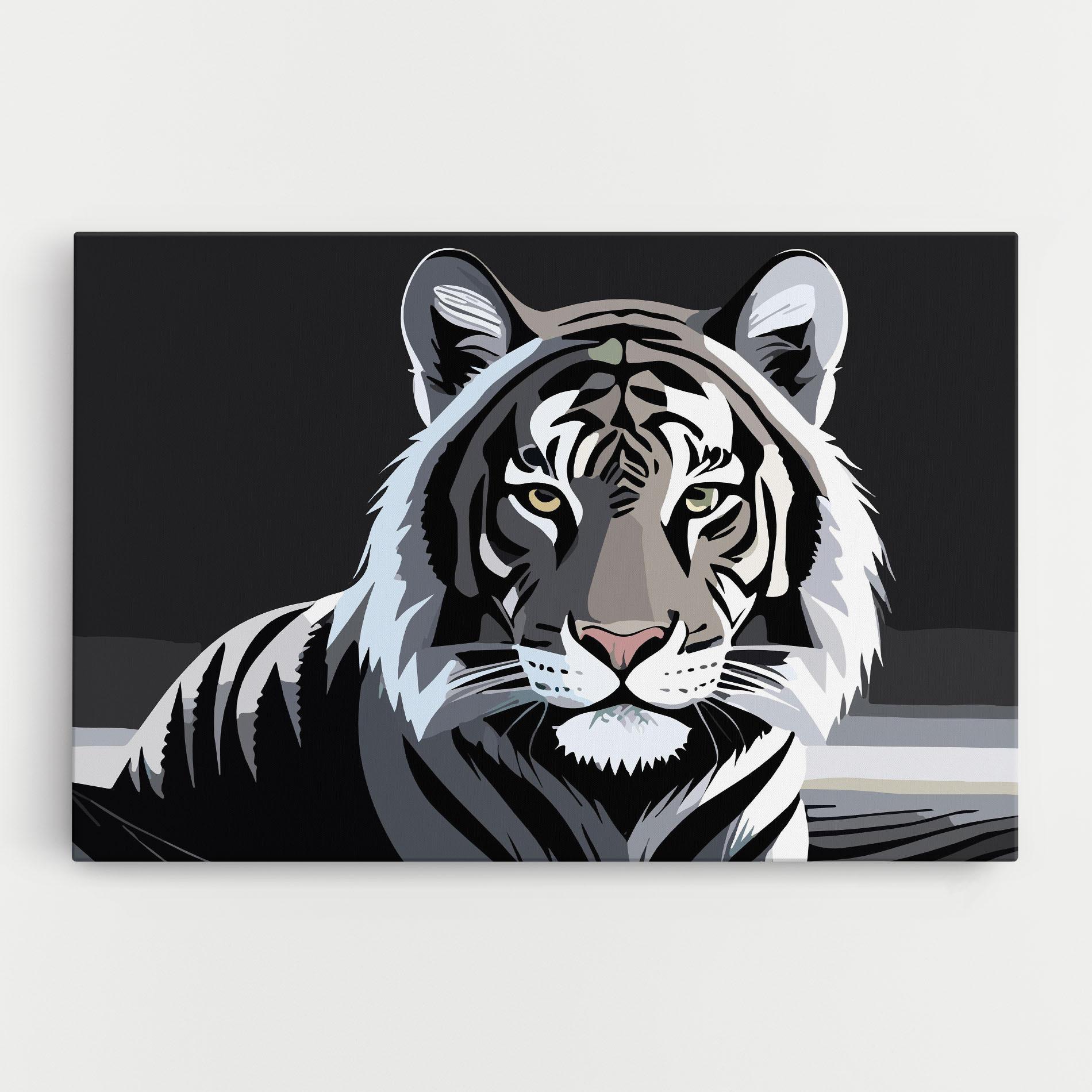 Tablou Canvas White Grey Tiger mockup 0