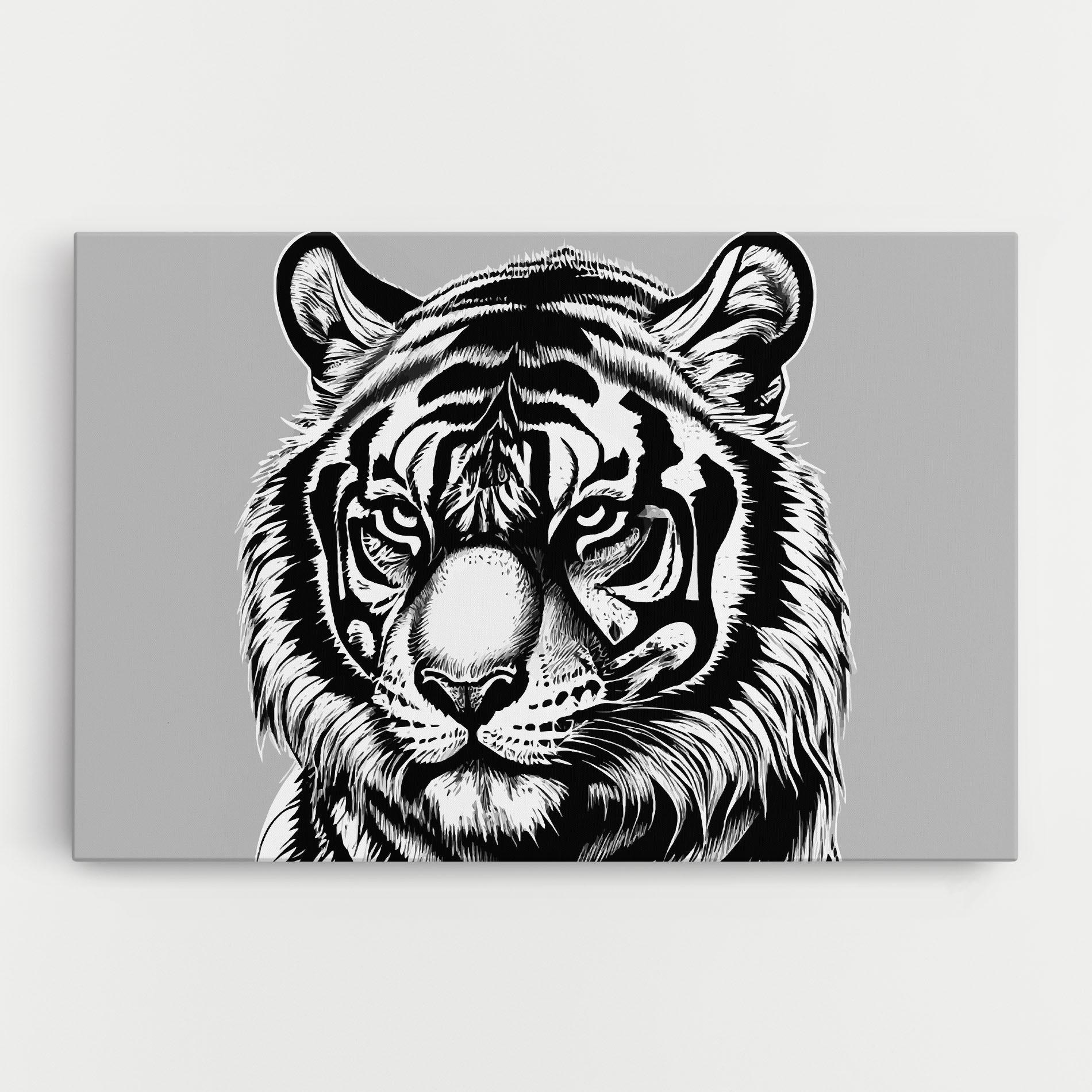Tablou Canvas White Tiger Grey mockup 0