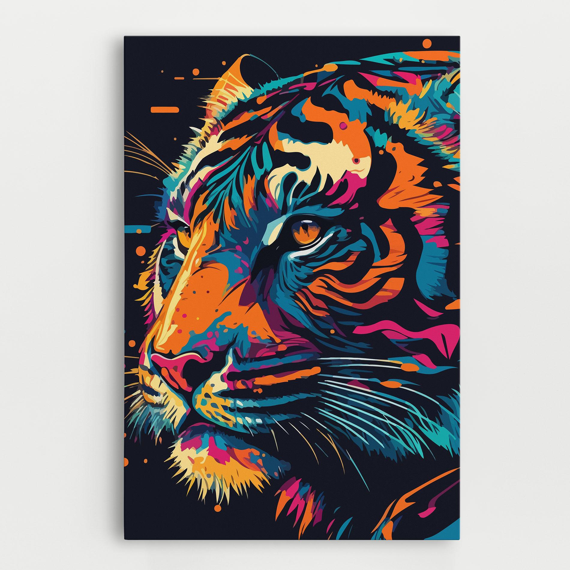 Tablou Canvas Colorful Tiger mockup 0