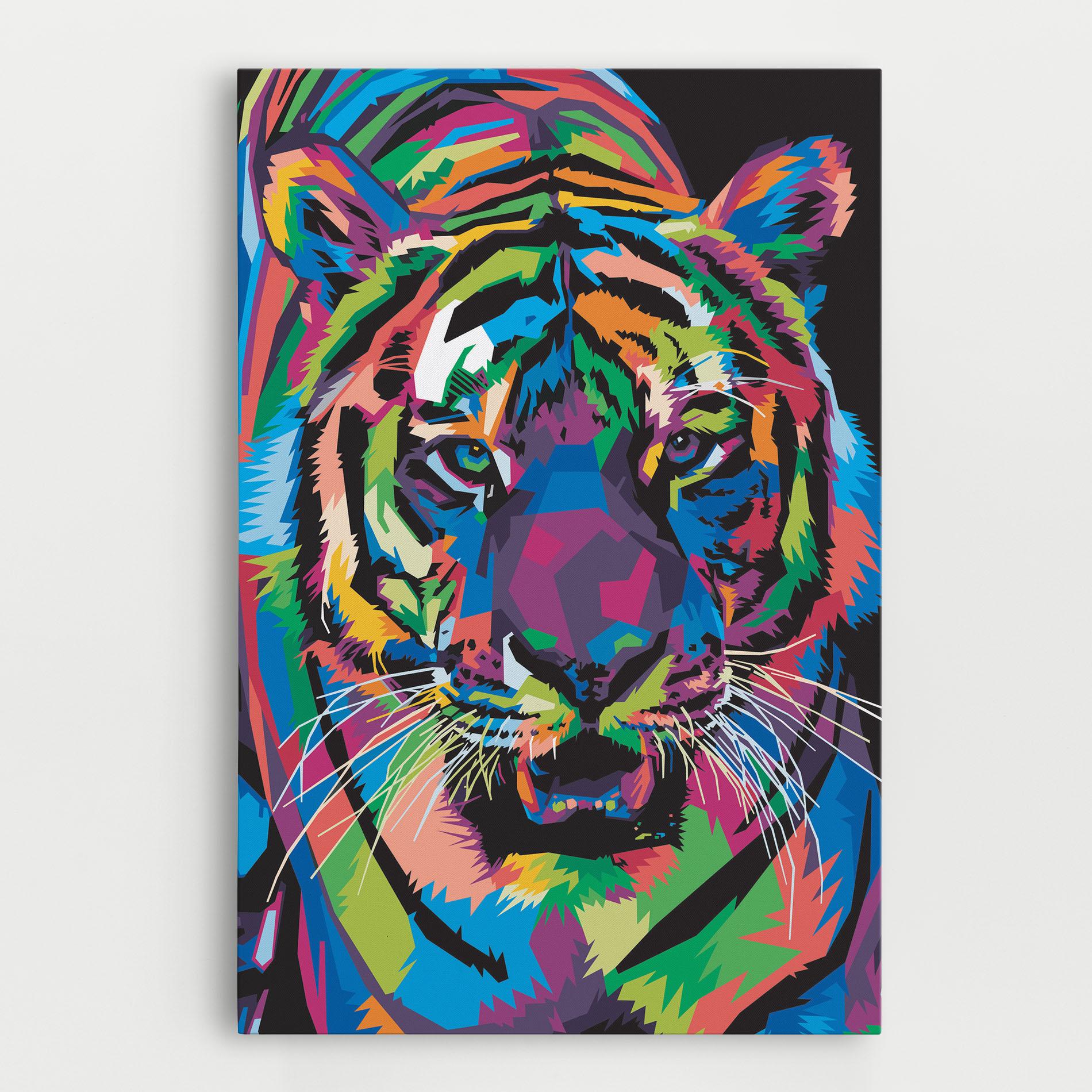 Tablou Canvas Mix Color Tiger mockup 0