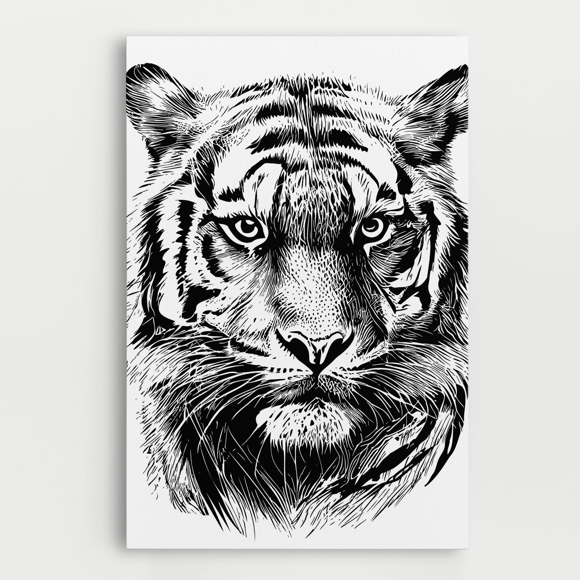 Tablou Canvas Pretty Tiger Head mockup 0