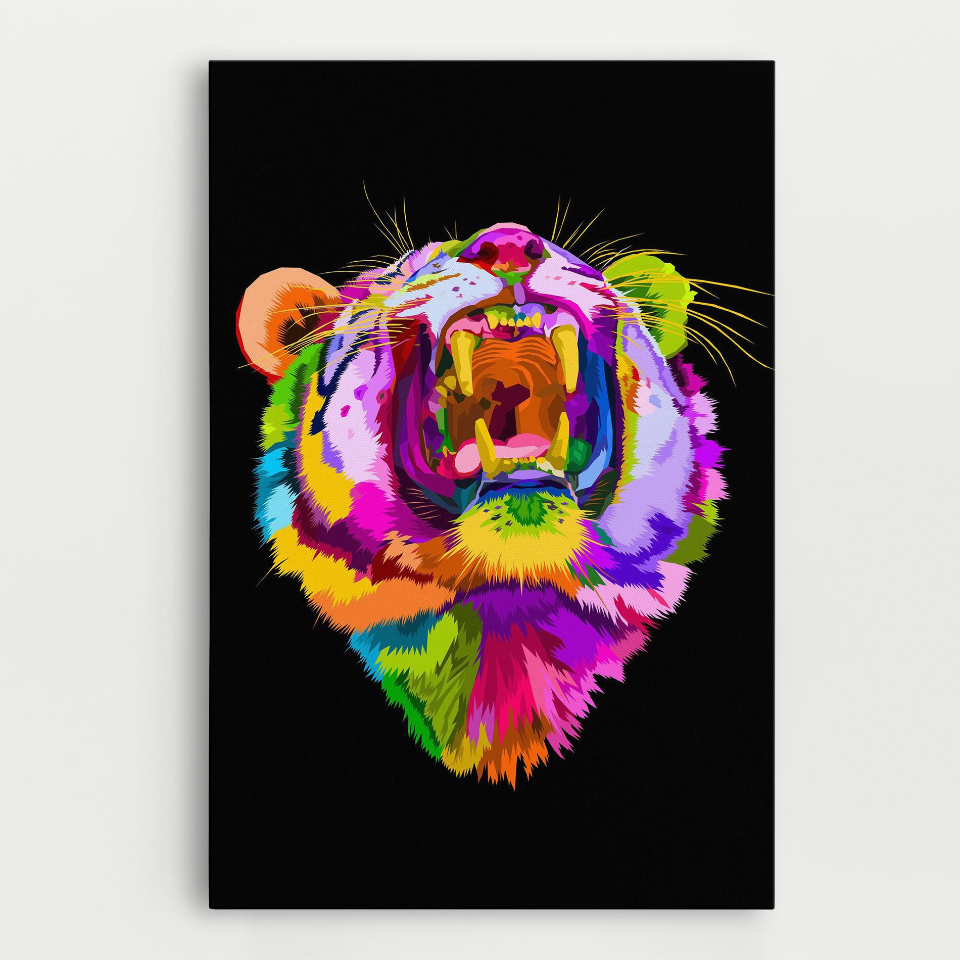 Tablou Canvas Tiger Mix Color mockup 0