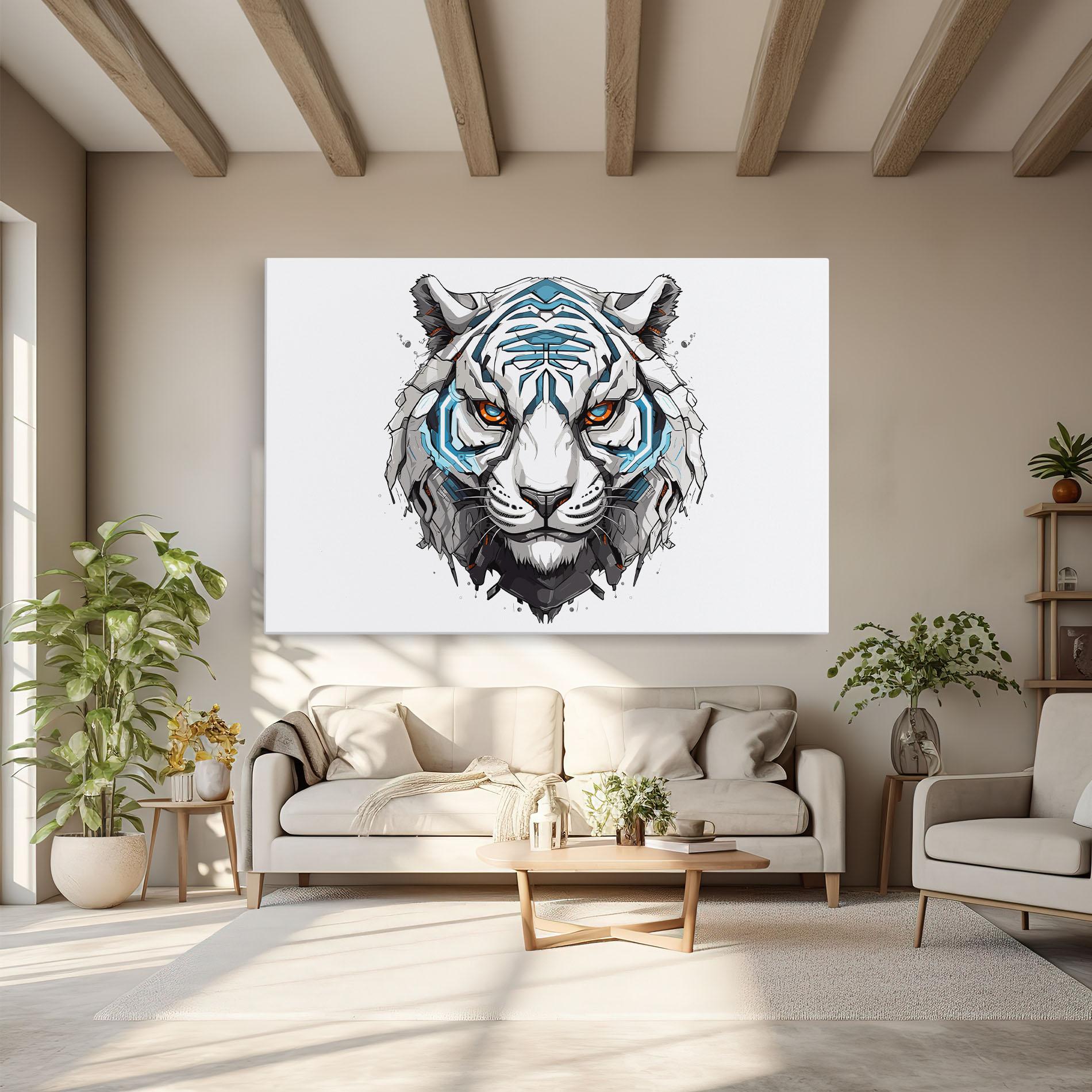 Tablou Canvas Cyborg Tiger mockup 6