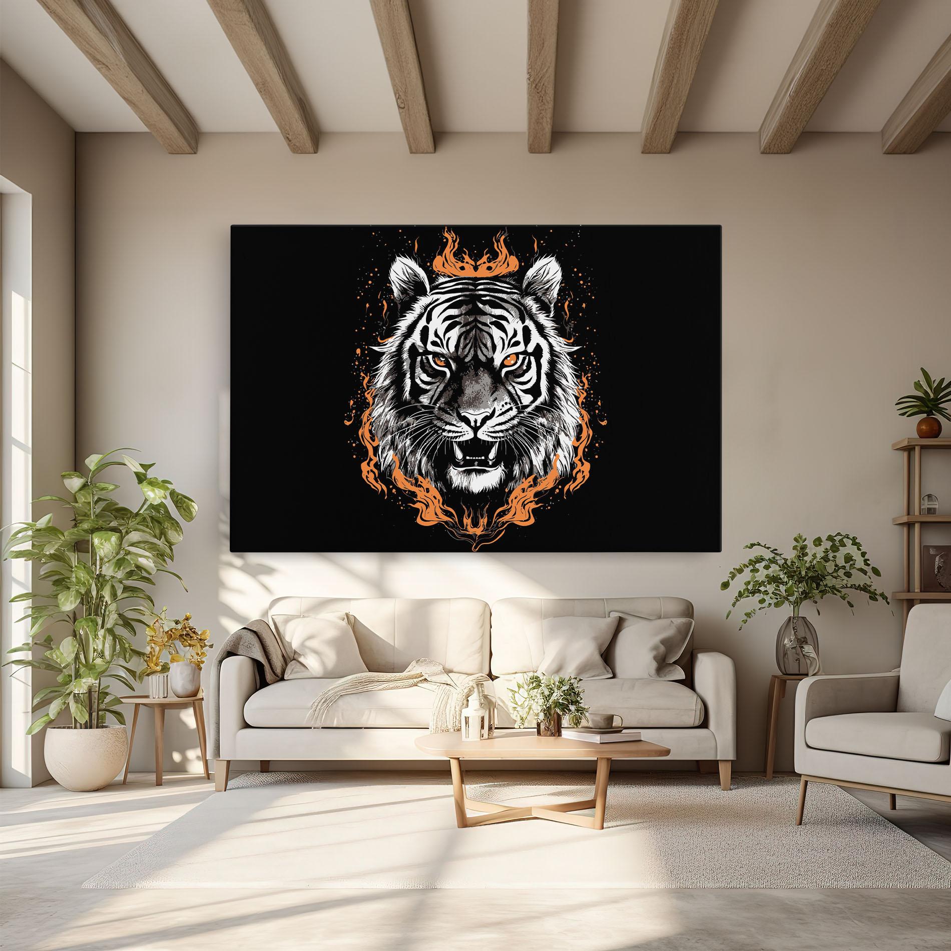 Tablou Canvas Fire Tiger mockup 6