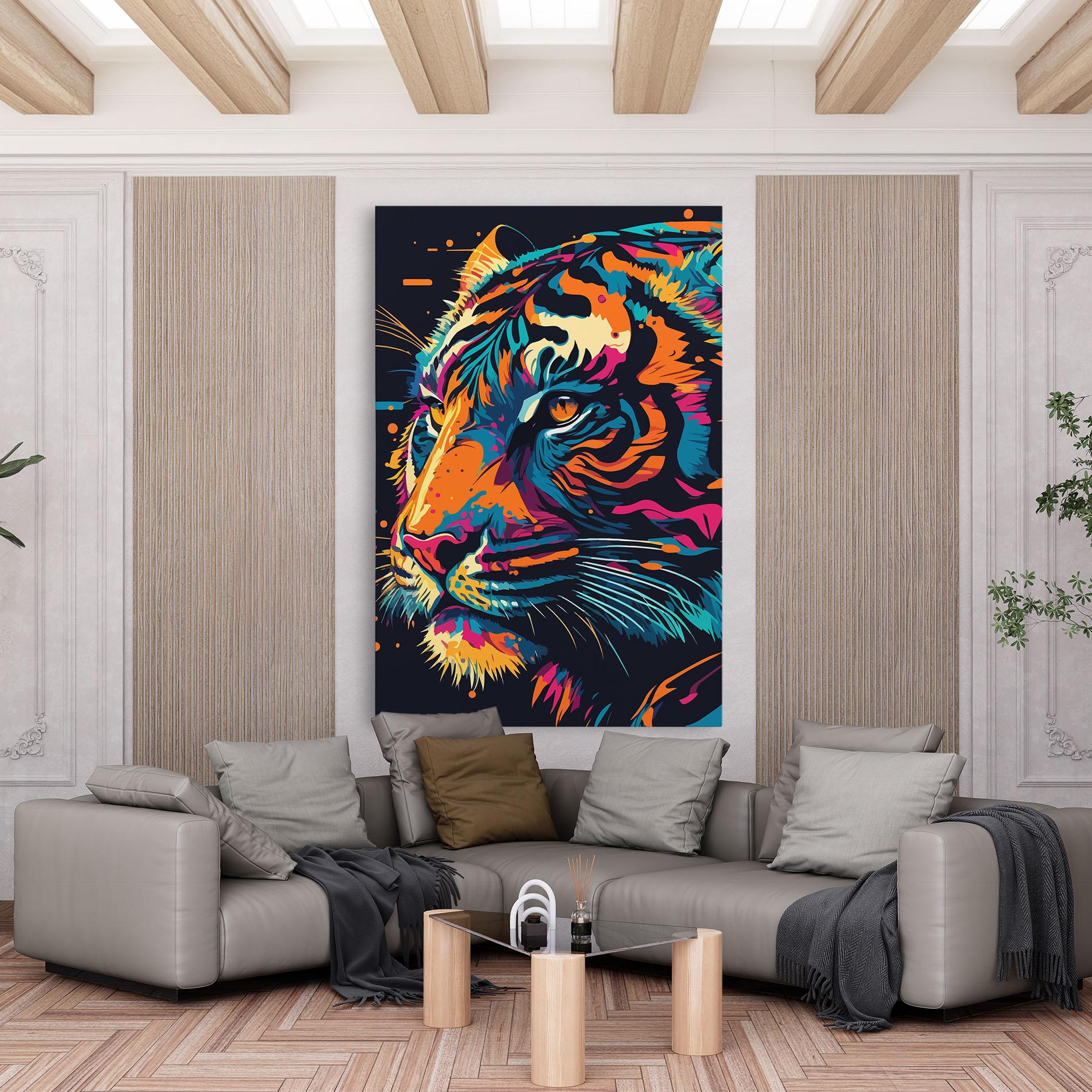 Tablou Canvas Colorful Tiger mockup 6