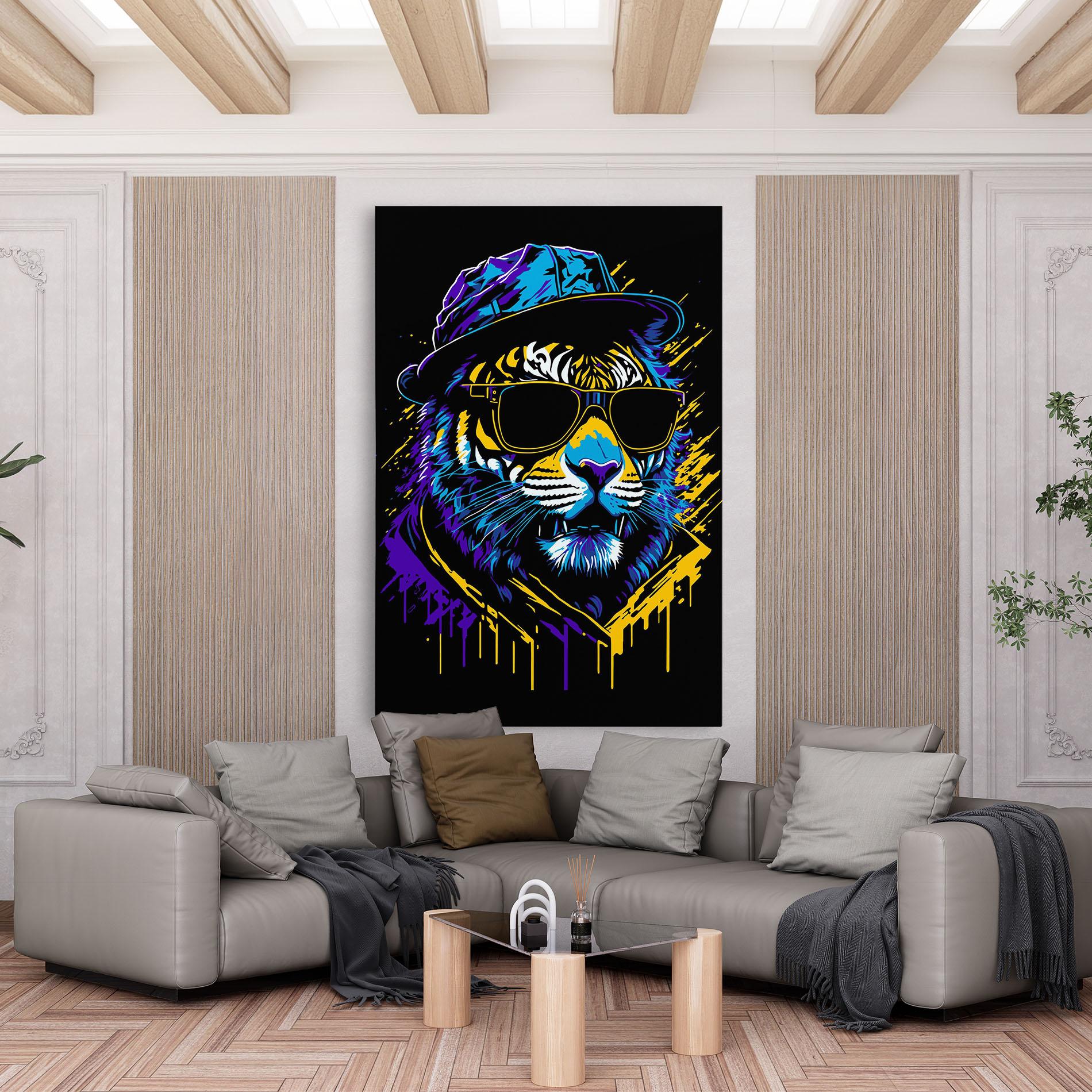 Tablou Canvas Glasses Tiger mockup 6