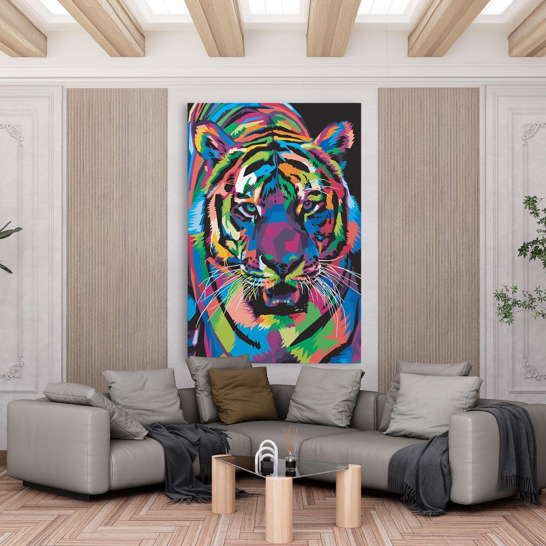Tablou Canvas Mix Color Tiger mockup 6