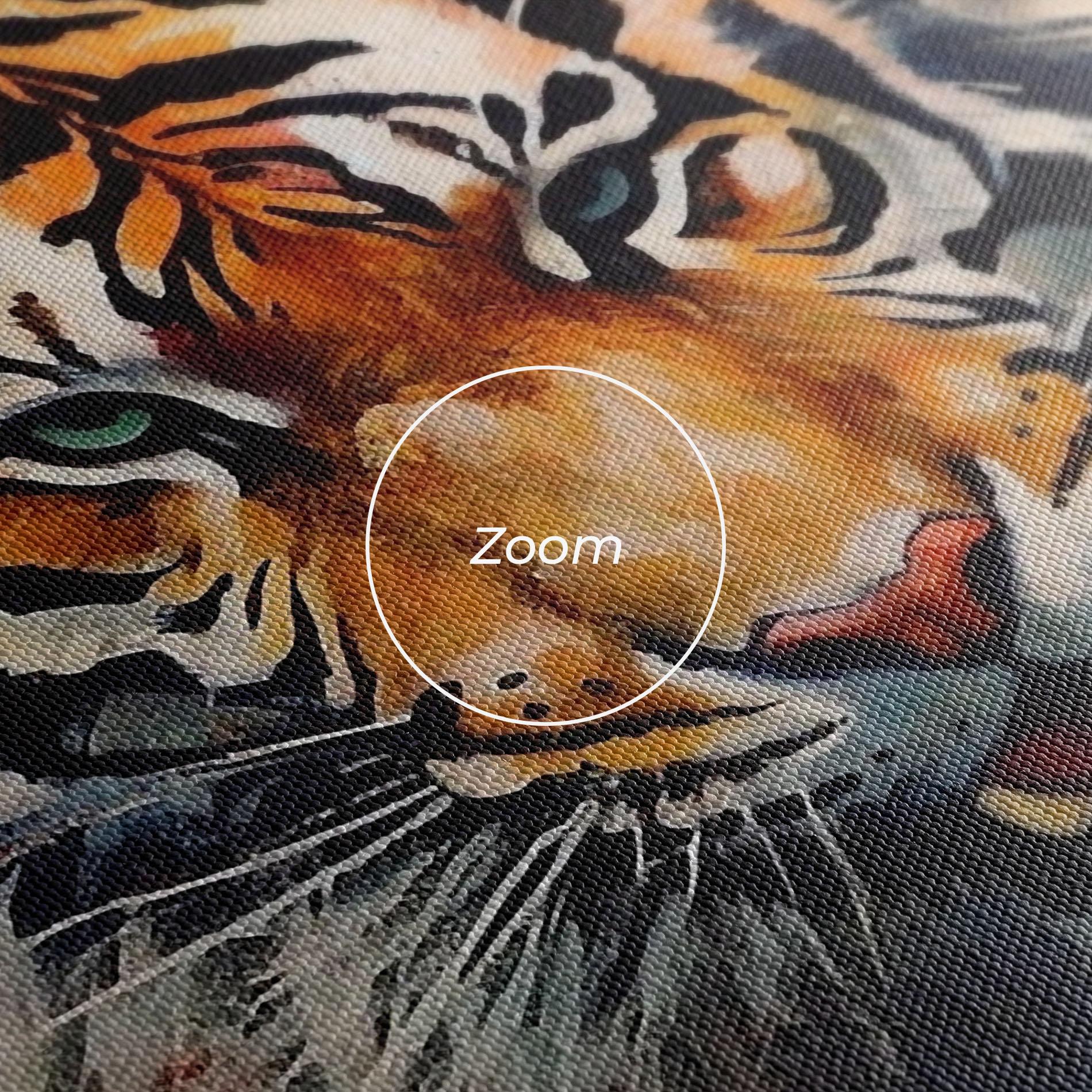 Tablou Canvas Orange Tiger Painting mockup 3