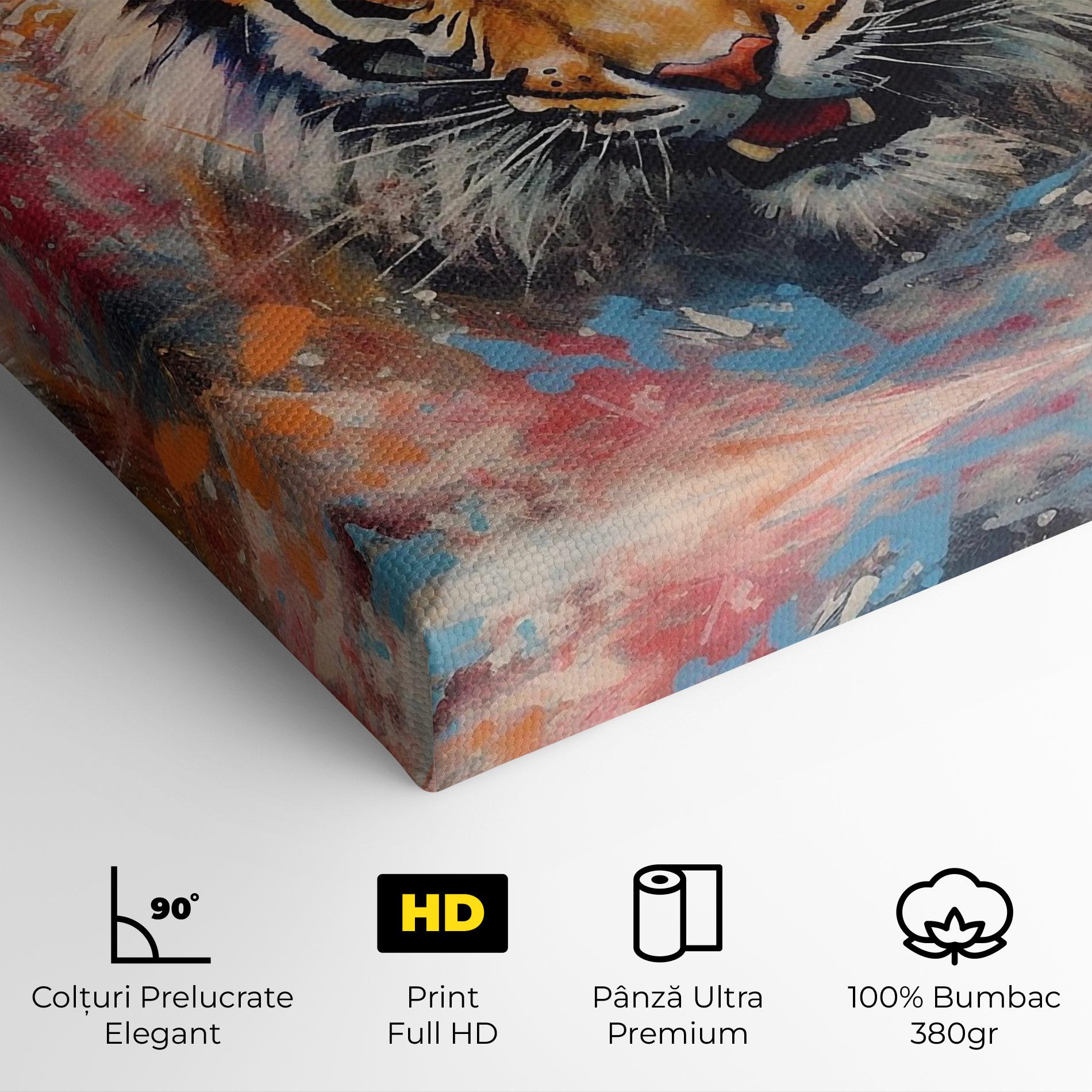 Tablou Canvas Orange Tiger Painting mockup 4